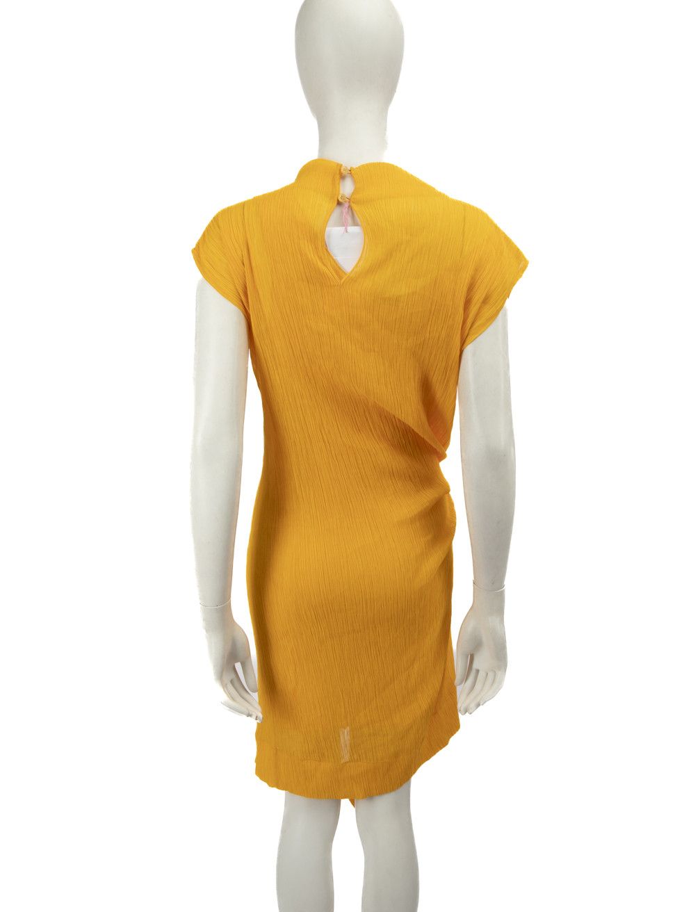 Nina Ricci Orange Crepe Knee Length Dress Size ONE SIZE - 3 Thumbnail
