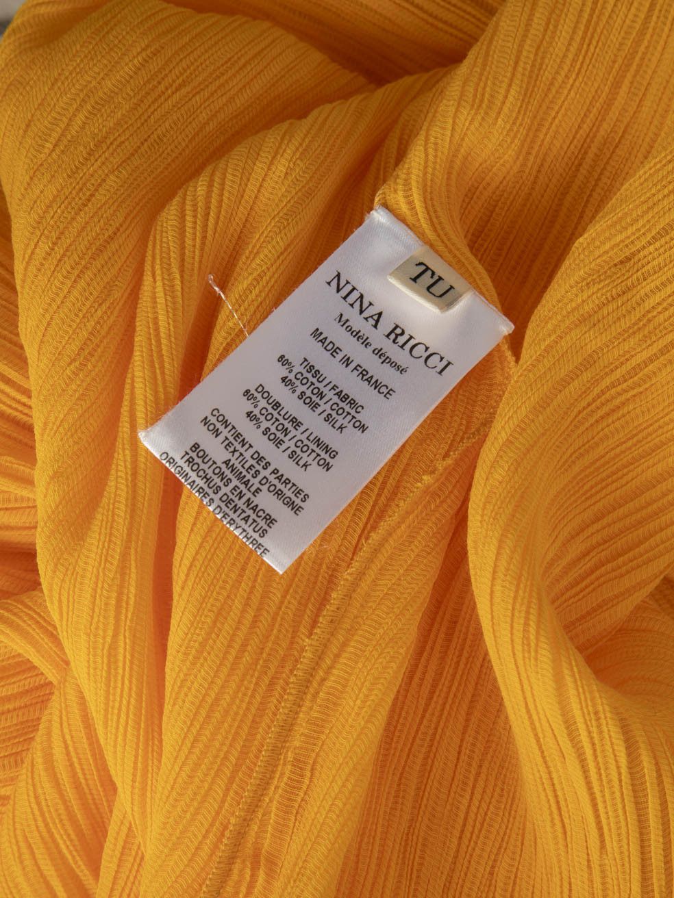Nina Ricci Orange Crepe Knee Length Dress Size ONE SIZE - 8 Thumbnail