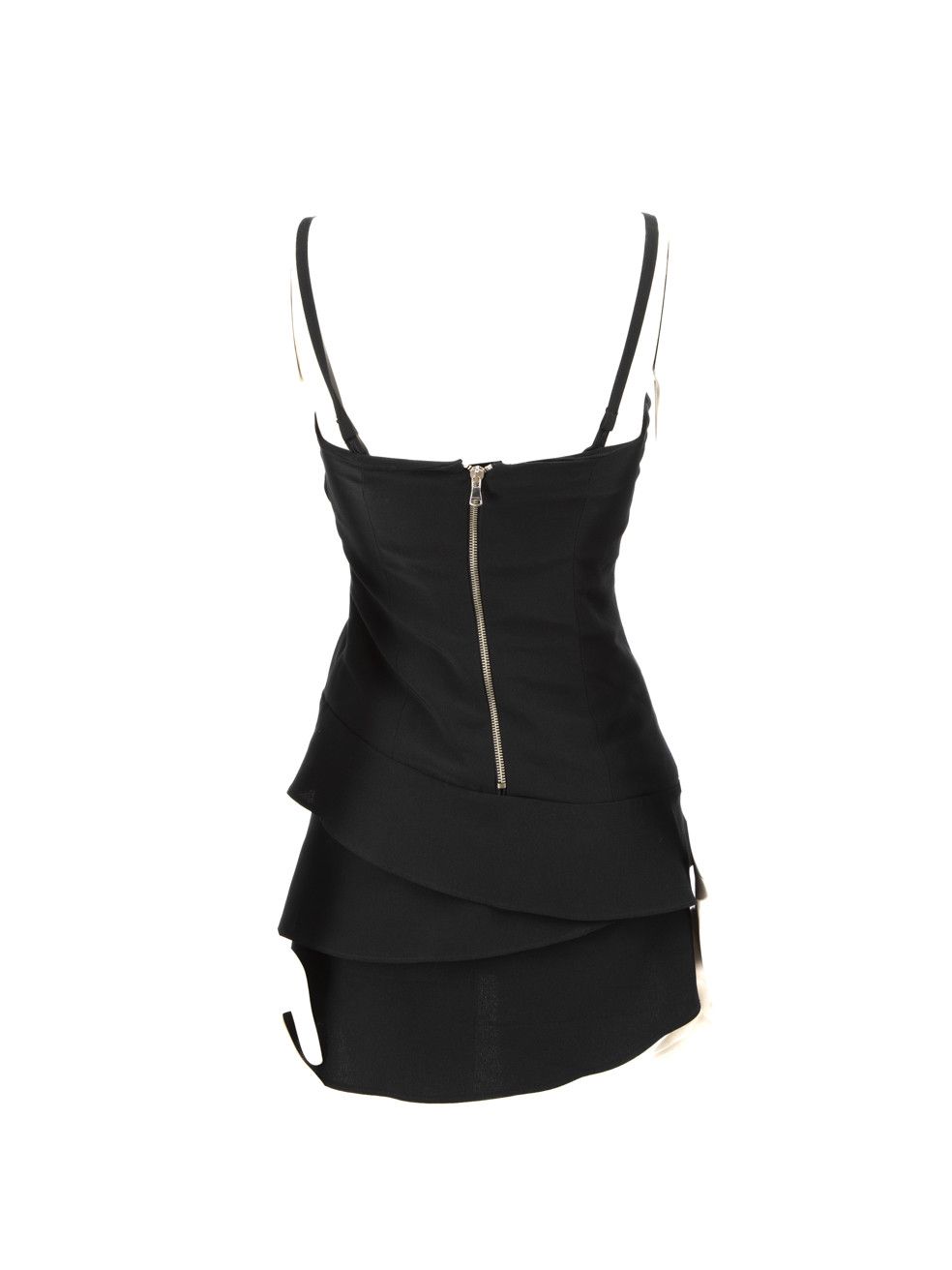 Pinko Black Ruffled Detail Mini Dress Size S / US 4 / IT 40 - 3 Thumbnail