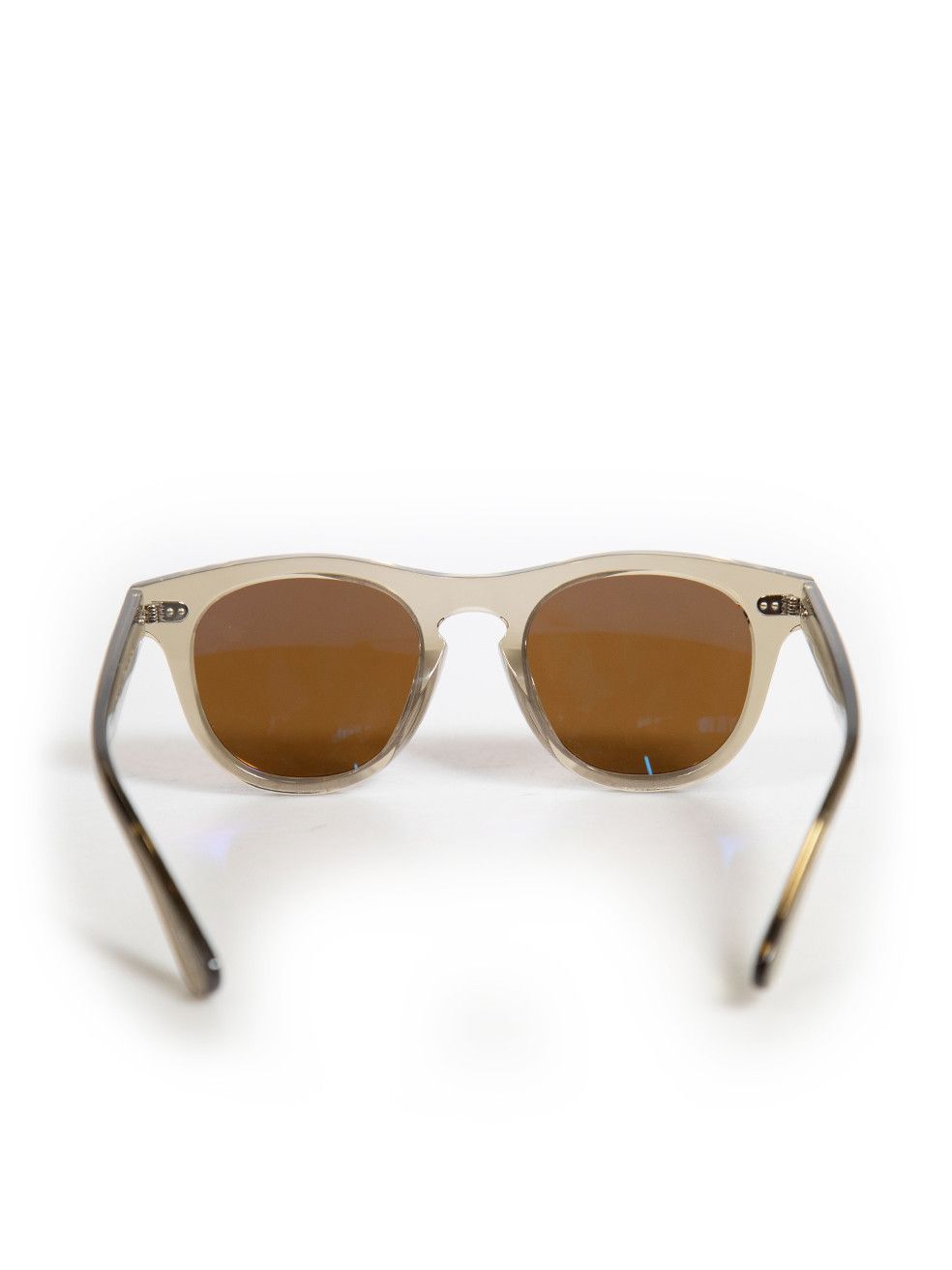 Oliver Peoples Beige Round Wayfarer Sunglasses Size ONE SIZE - 3 Thumbnail