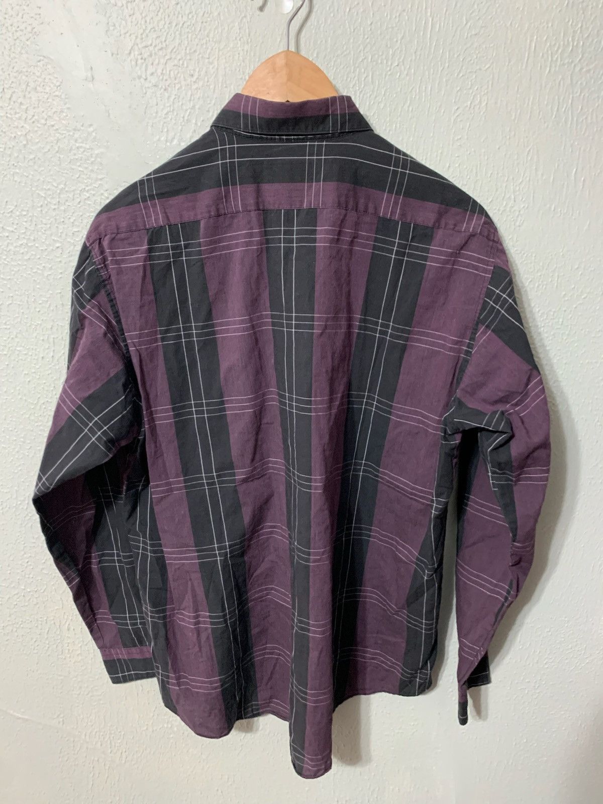 Vintage Vintage 1980s Eggplant Check Shirt Size US L / EU 52-54 / 3 - 2 Thumbnail