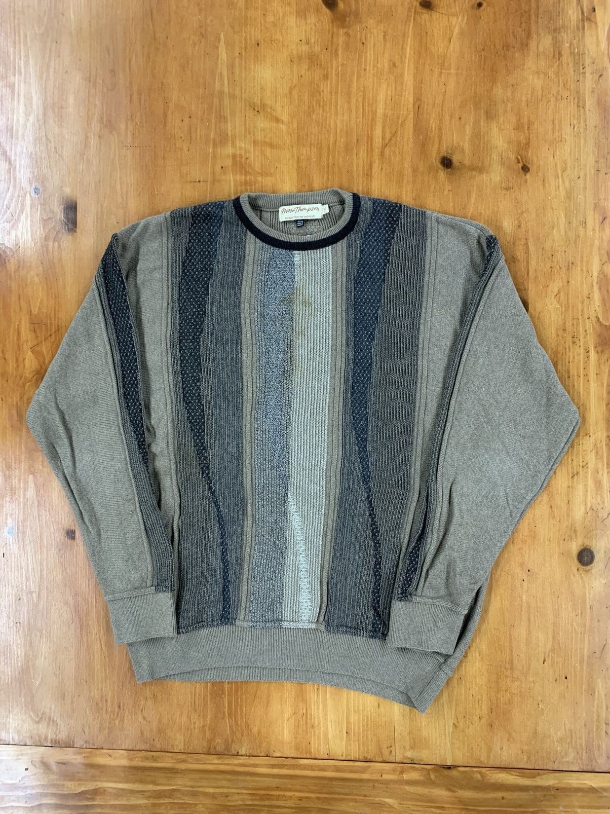 Vintage Vintage 1990s Cable Knit Trickle Down Sweater Size US XXL / EU 58 / 5 - 2 Thumbnail