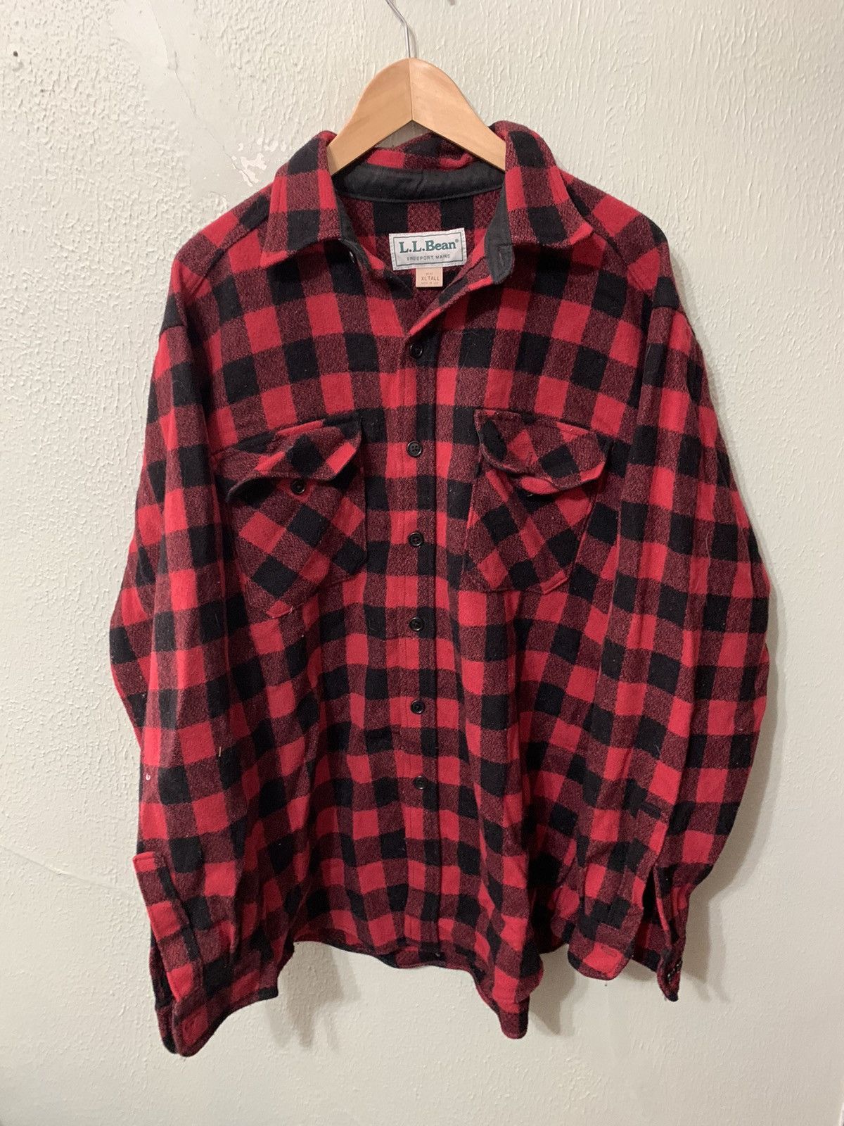 Vintage Vintage 1990s LL Bean Buffalo Plaid Wool Overshirt Size US XL / EU 56 / 4 - 3 Thumbnail