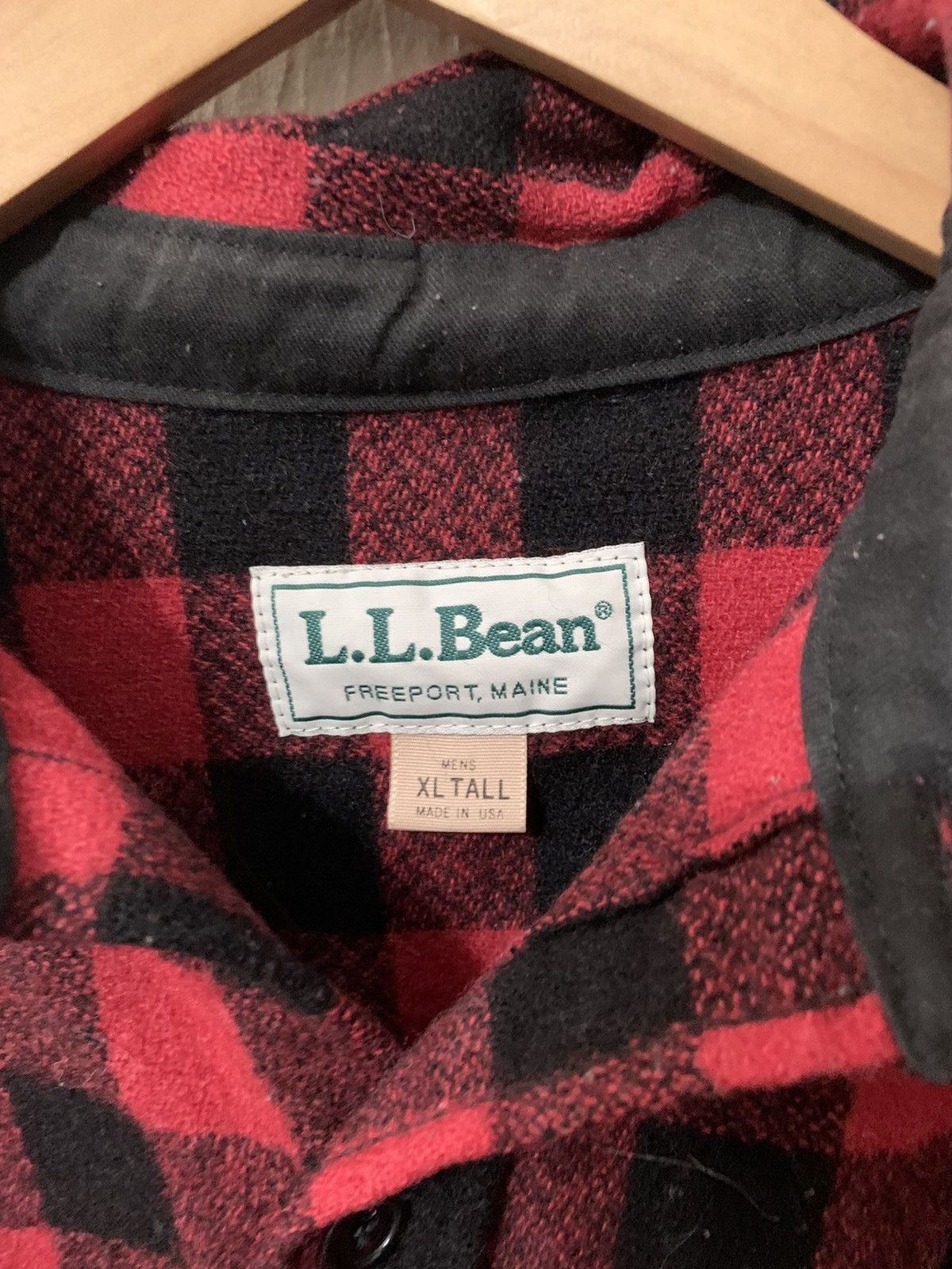 Vintage Vintage 1990s LL Bean Buffalo Plaid Wool Overshirt Size US XL / EU 56 / 4 - 2 Thumbnail
