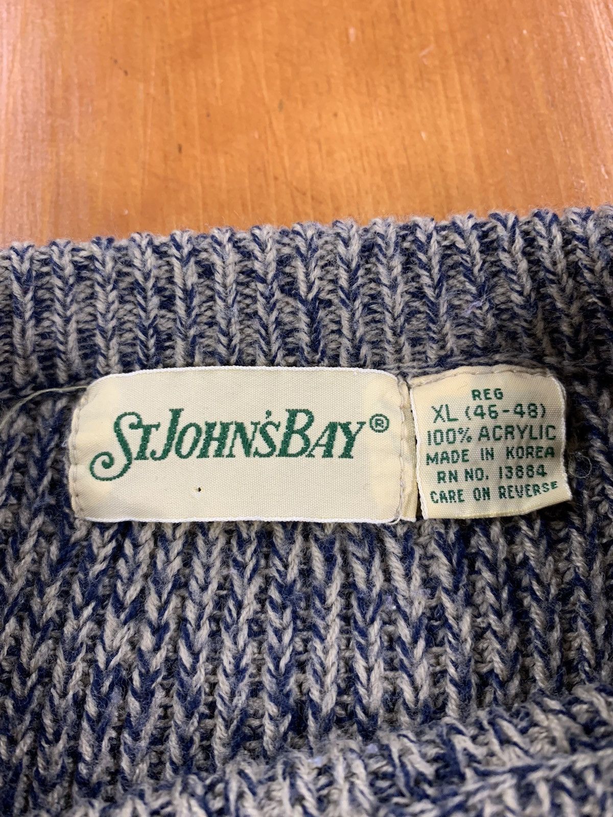Band Tees Vintage Navy Tan Band Herringbone Knit Sweater Size US XL / EU 56 / 4 - 2 Thumbnail