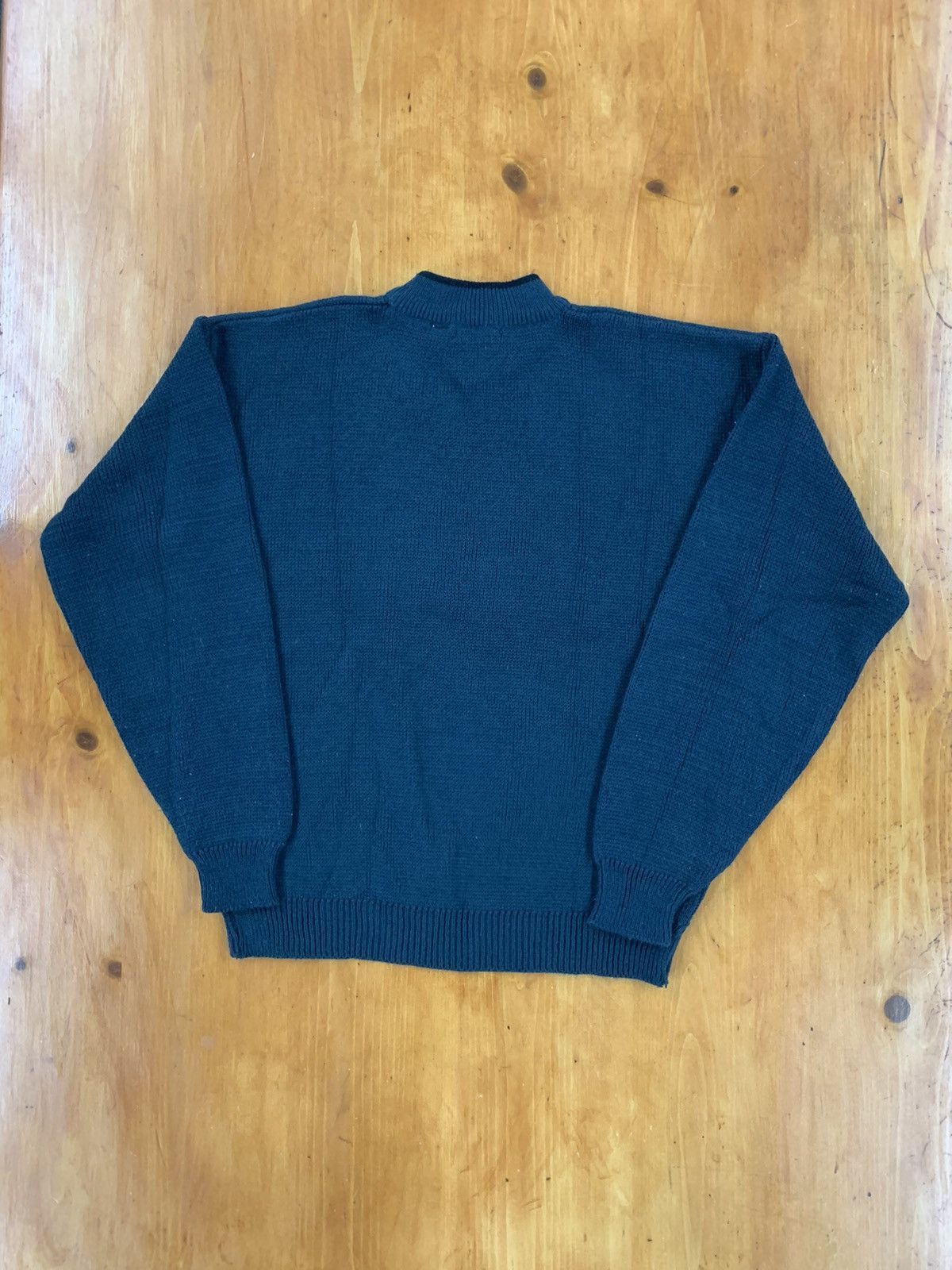 Vintage Vintage Dark Blue Bar Knit Sweater Size US XL / EU 56 / 4 - 2 Thumbnail