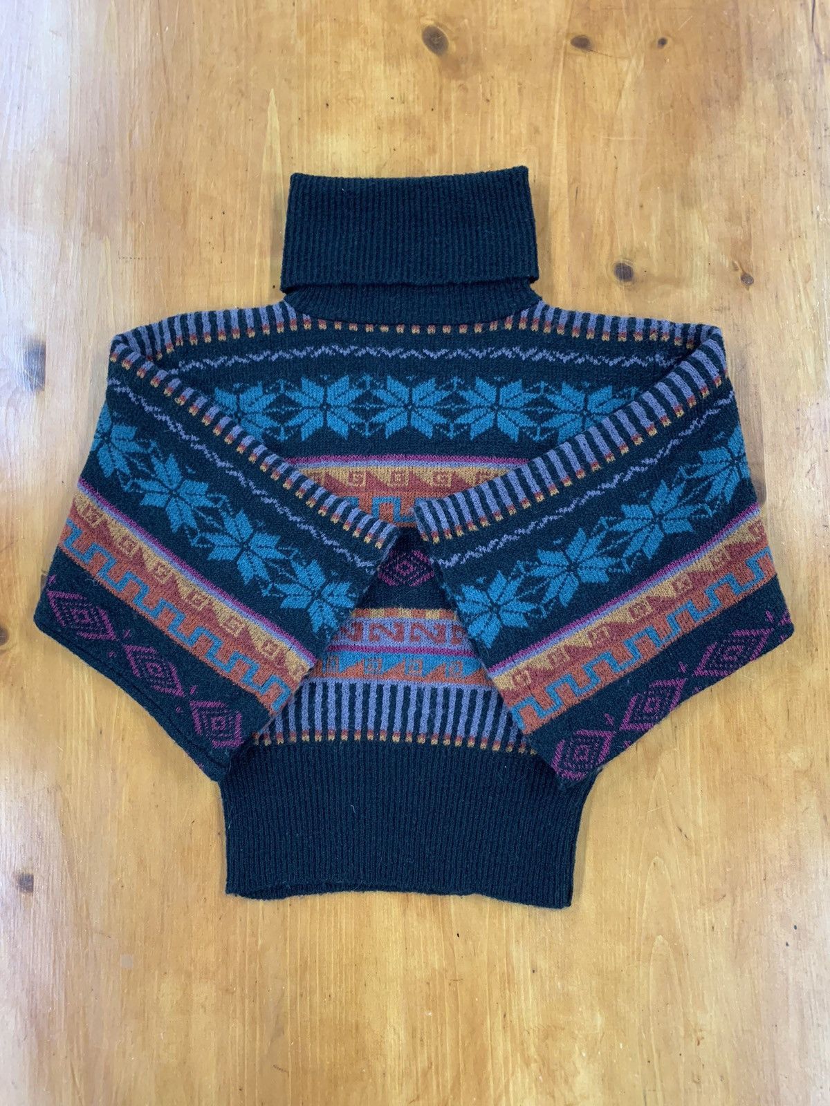 Band Tees Vintage 1980e Diamond Squiggle Band Knit Sweater Size US M / EU 48-50 / 2 - 2 Thumbnail