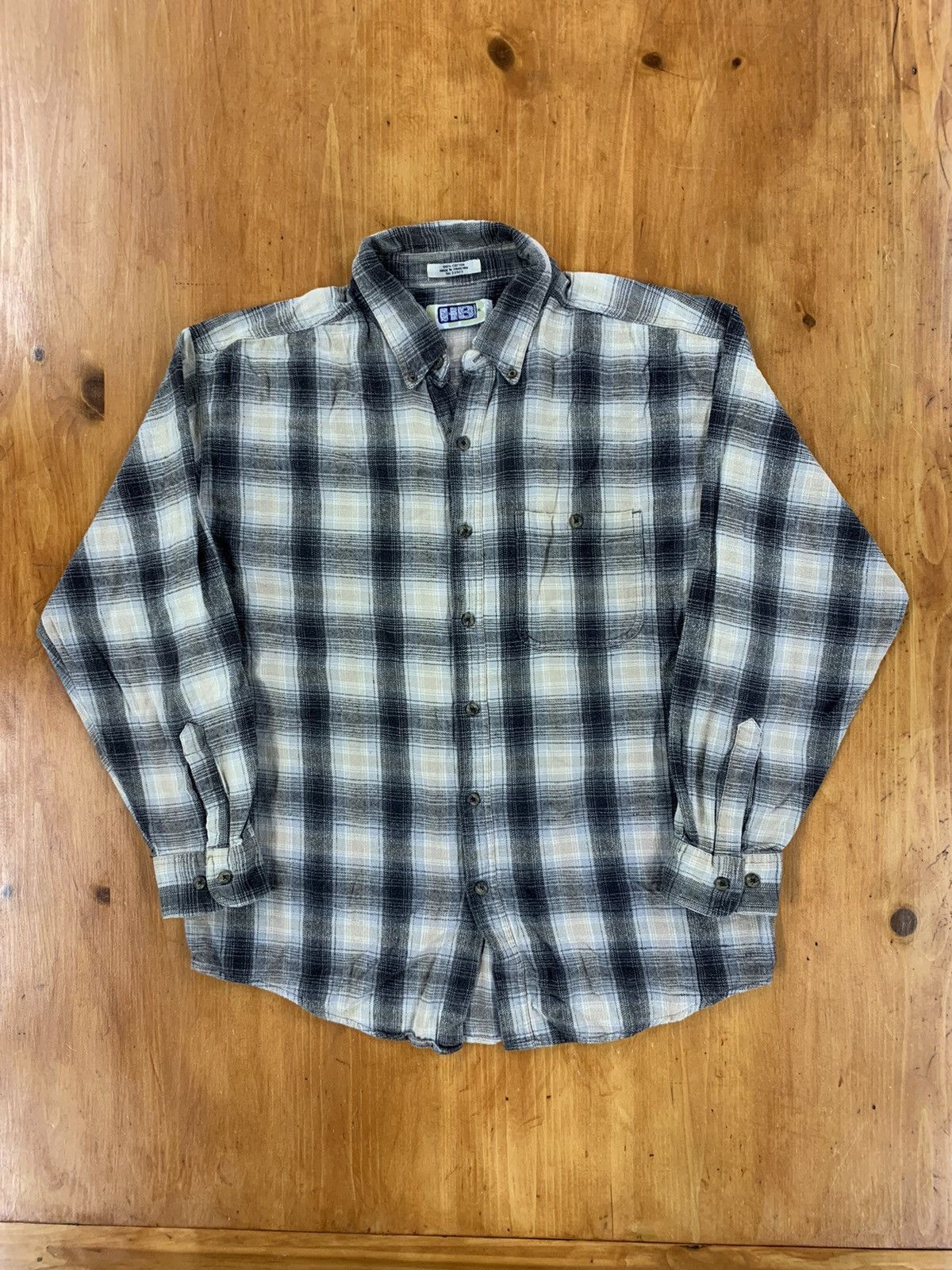 Vintage Vintage Flannel 1990s Shadow Plaid Flannel Size US XL / EU 56 / 4 - 3 Thumbnail