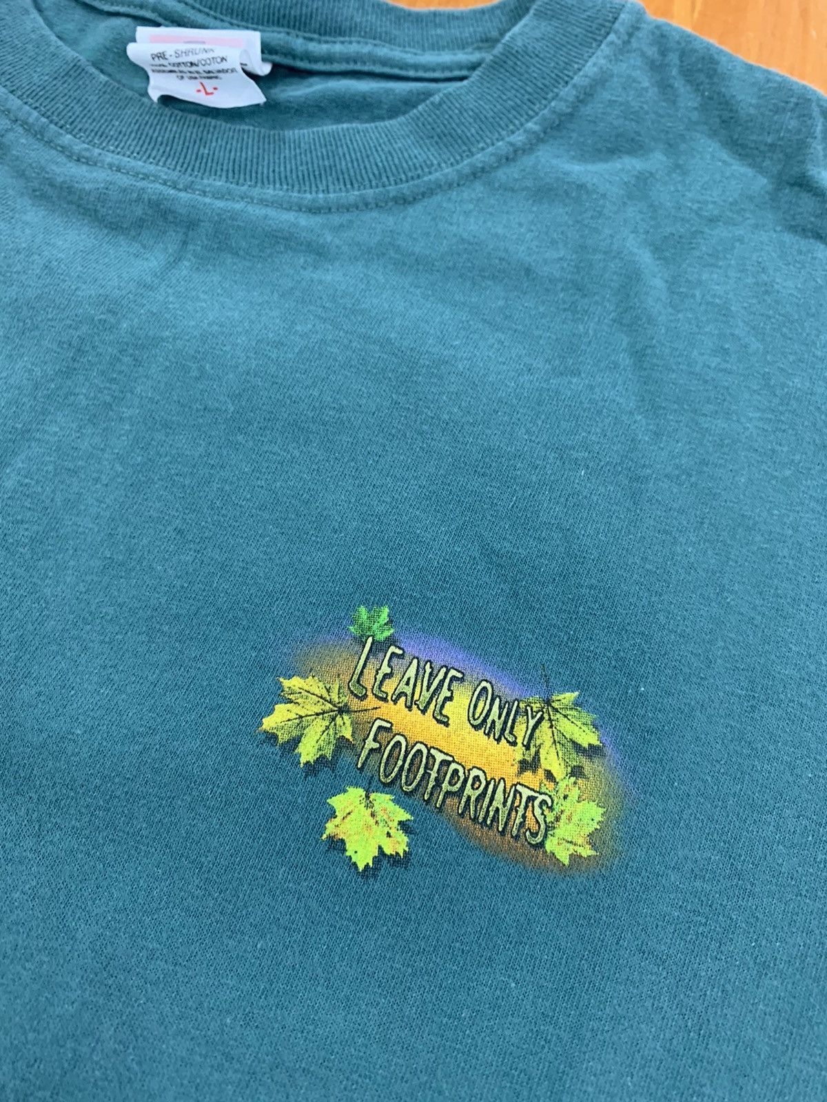 Vintage Vintage 1990s Only Leave Footprints T-Shirt Size US L / EU 52-54 / 3 - 3 Thumbnail