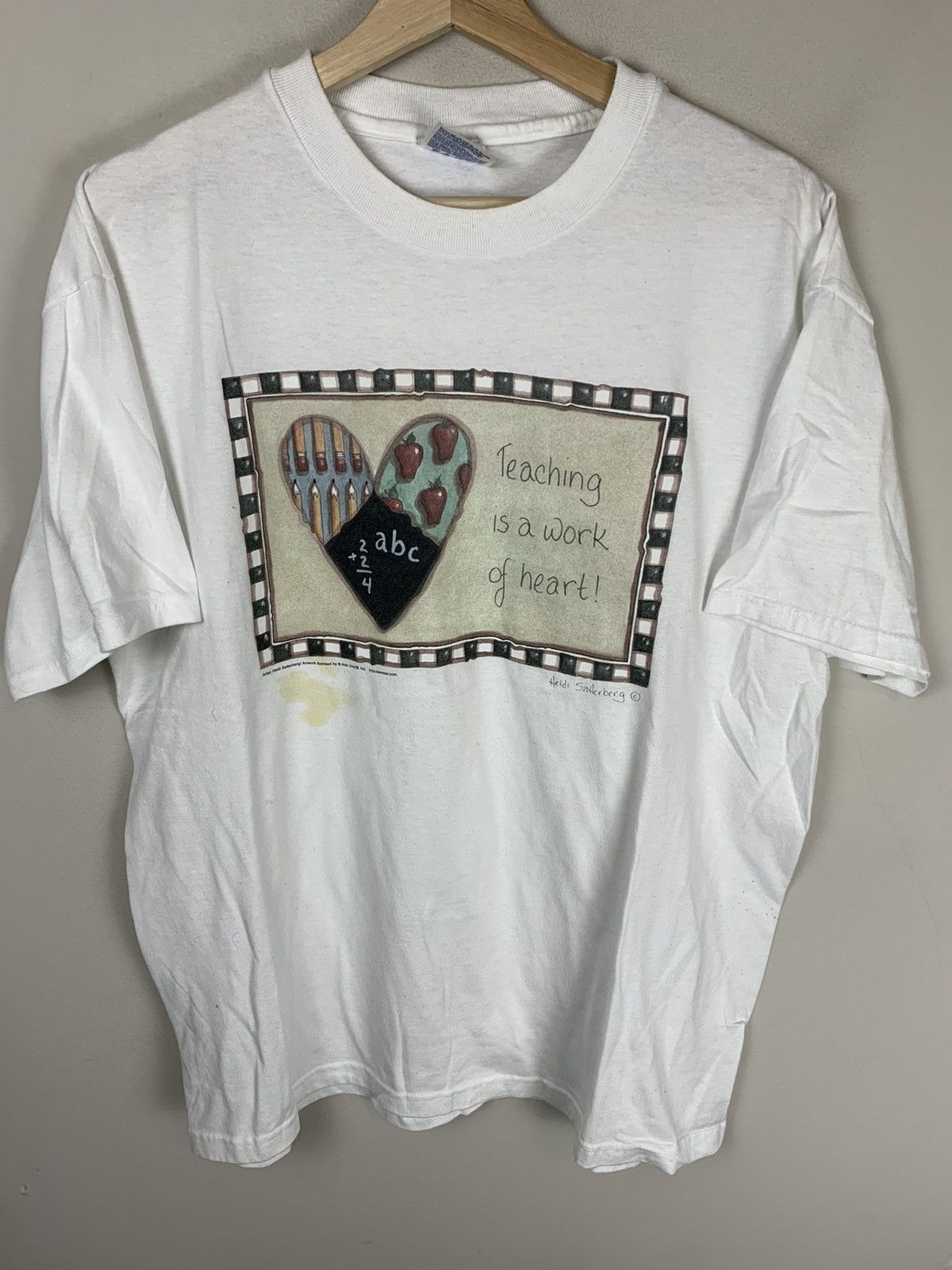 Vintage Vintage Teaching is a Work of Heart Tee Size US L / EU 52-54 / 3 - 1 Thumbnail