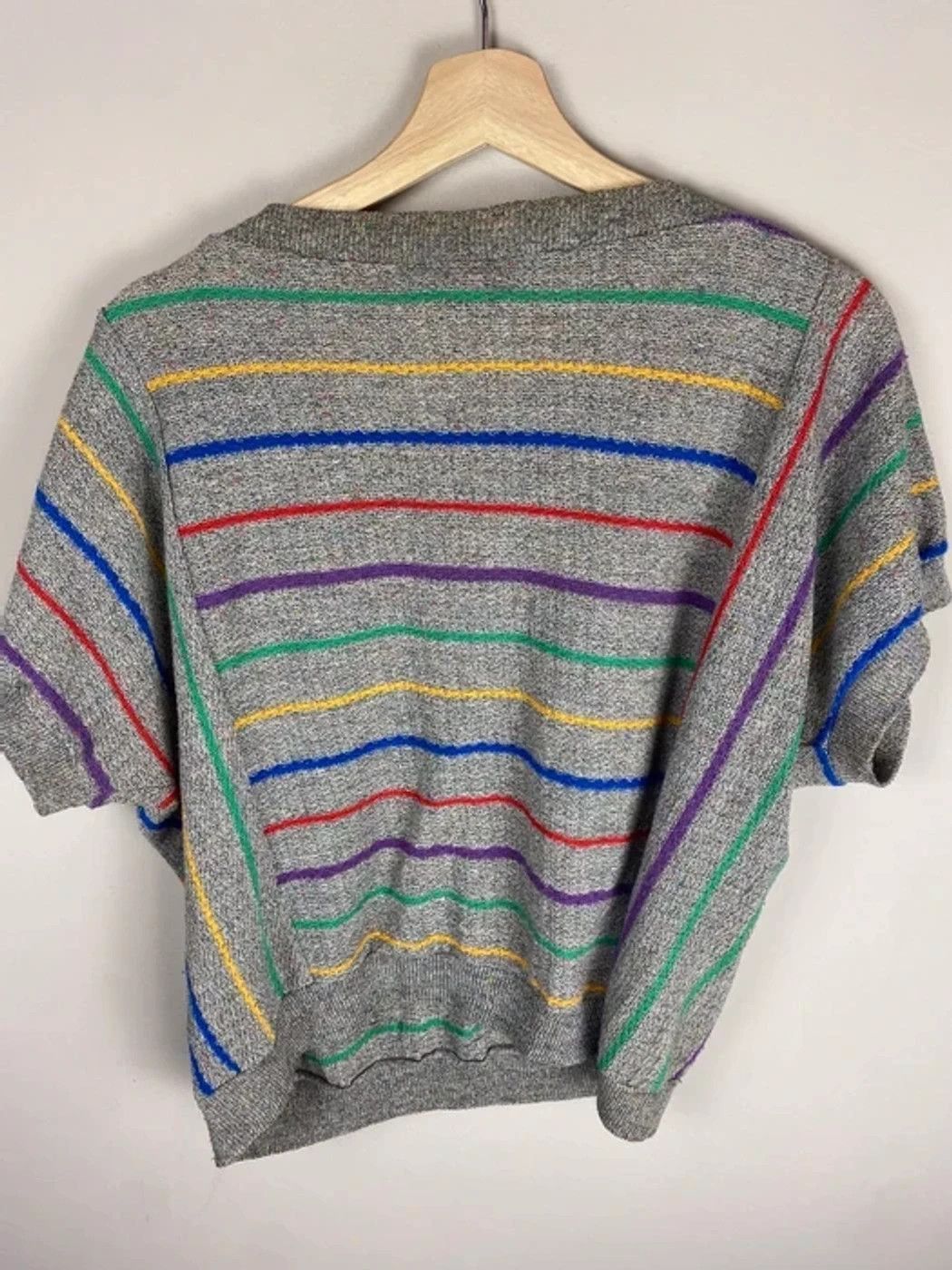 Vintage Vintage Striped Knit T-Shirt Size US S / EU 44-46 / 1 - 3 Thumbnail