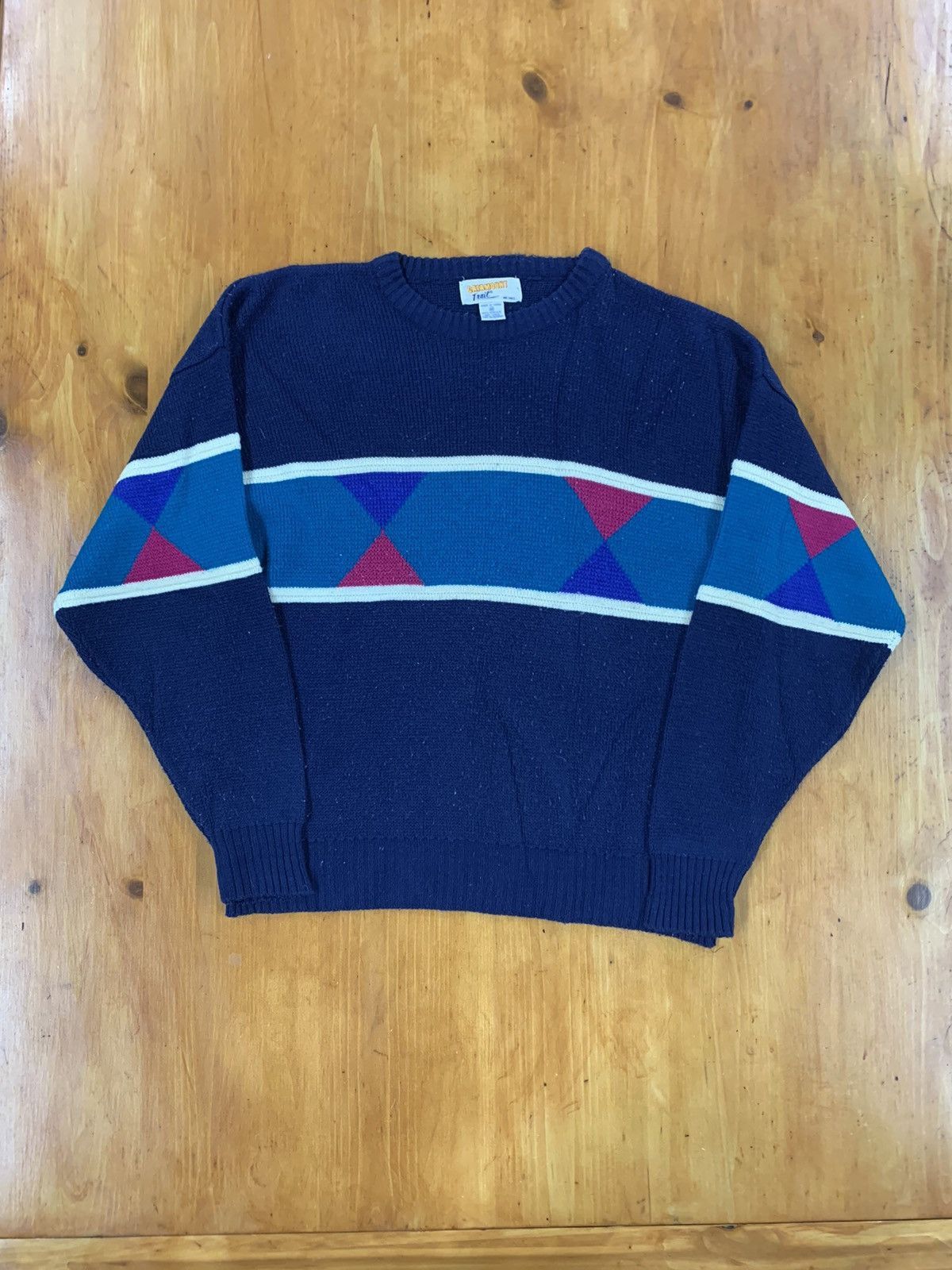 Band Tees Vintage Abstract Hourglass Band Knit Sweater Size US M / EU 48-50 / 2 - 3 Thumbnail
