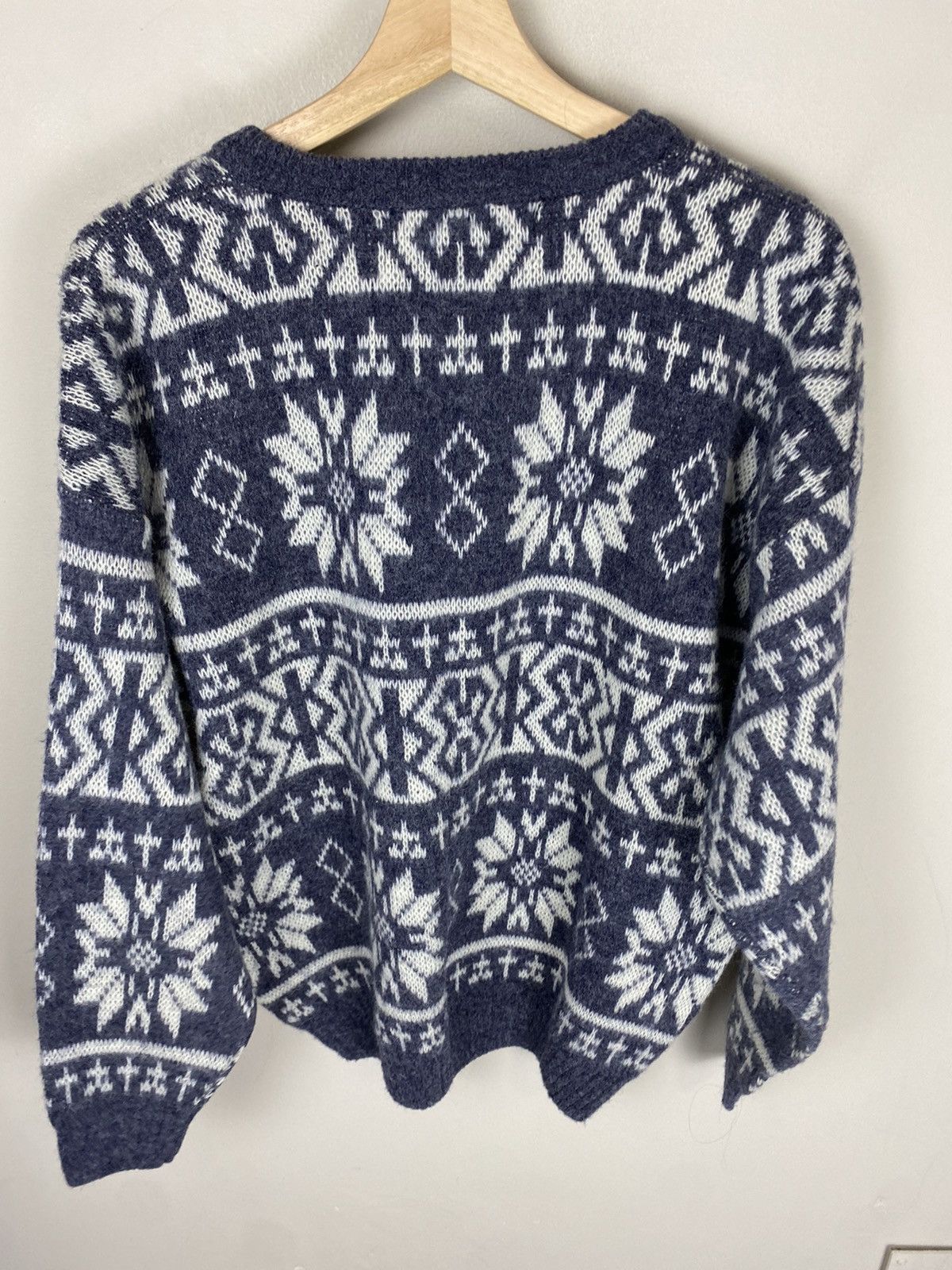 Vintage Vintage Snowflake Cross Knit Sweater Size US L / EU 52-54 / 3 - 2 Thumbnail