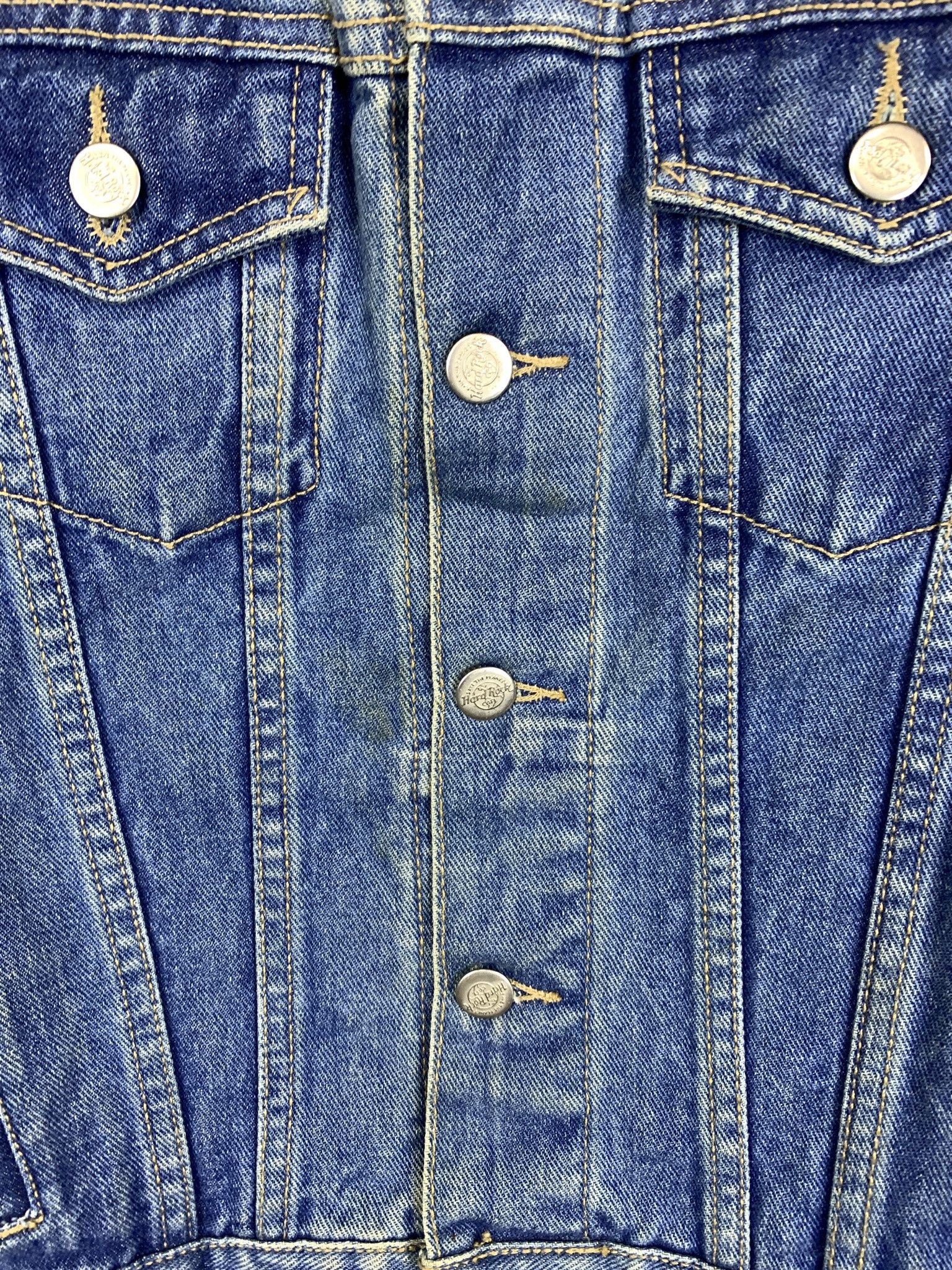 Hard Rock Cafe × Vintage Vintage Hard Rock Cafe Puerto Vallatra Save the Planet Embroidered Denim Jacker Size S Size US M / EU 48-50 / 2 - 3 Thumbnail