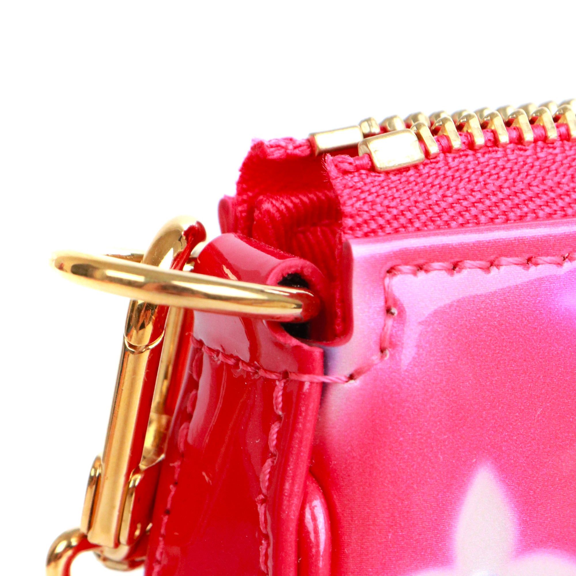 Louis Vuitton LOUIS VUITTON - Mini Louis Vuitton Limited Edition Accessory Pochette Bag in pink patent leather Size ONE SIZE - 8 Thumbnail