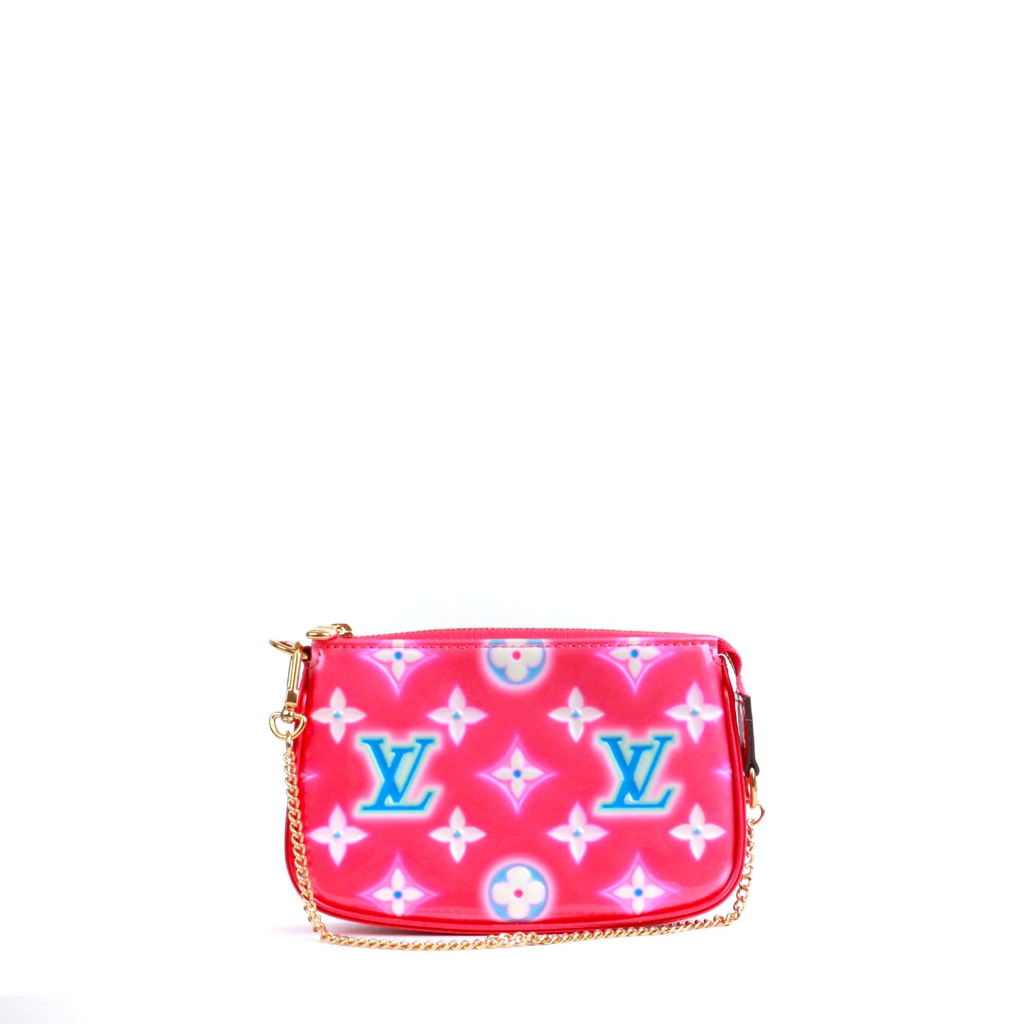 Louis Vuitton LOUIS VUITTON - Mini Louis Vuitton Limited Edition Accessory Pochette Bag in pink patent leather Size ONE SIZE - 3 Thumbnail