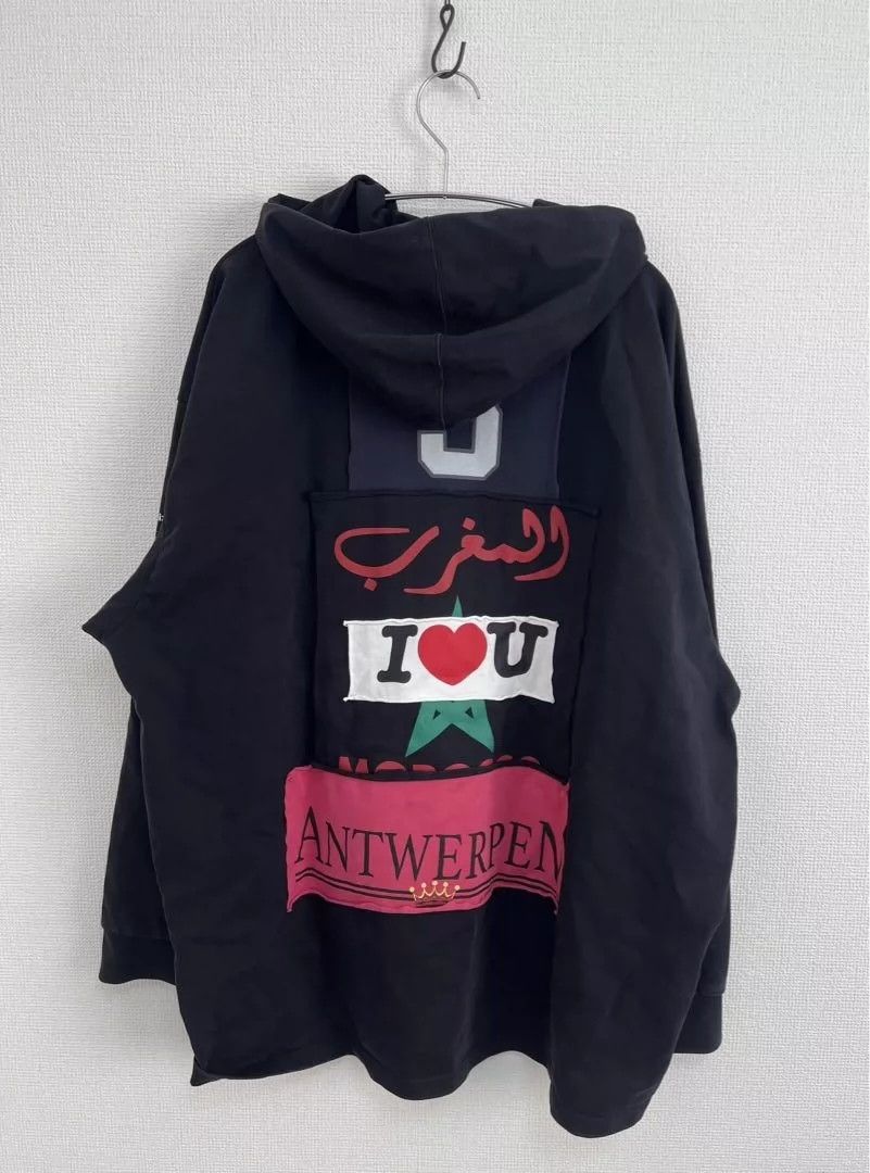 Vetements 19aw spliced knit hoodie -DMC
