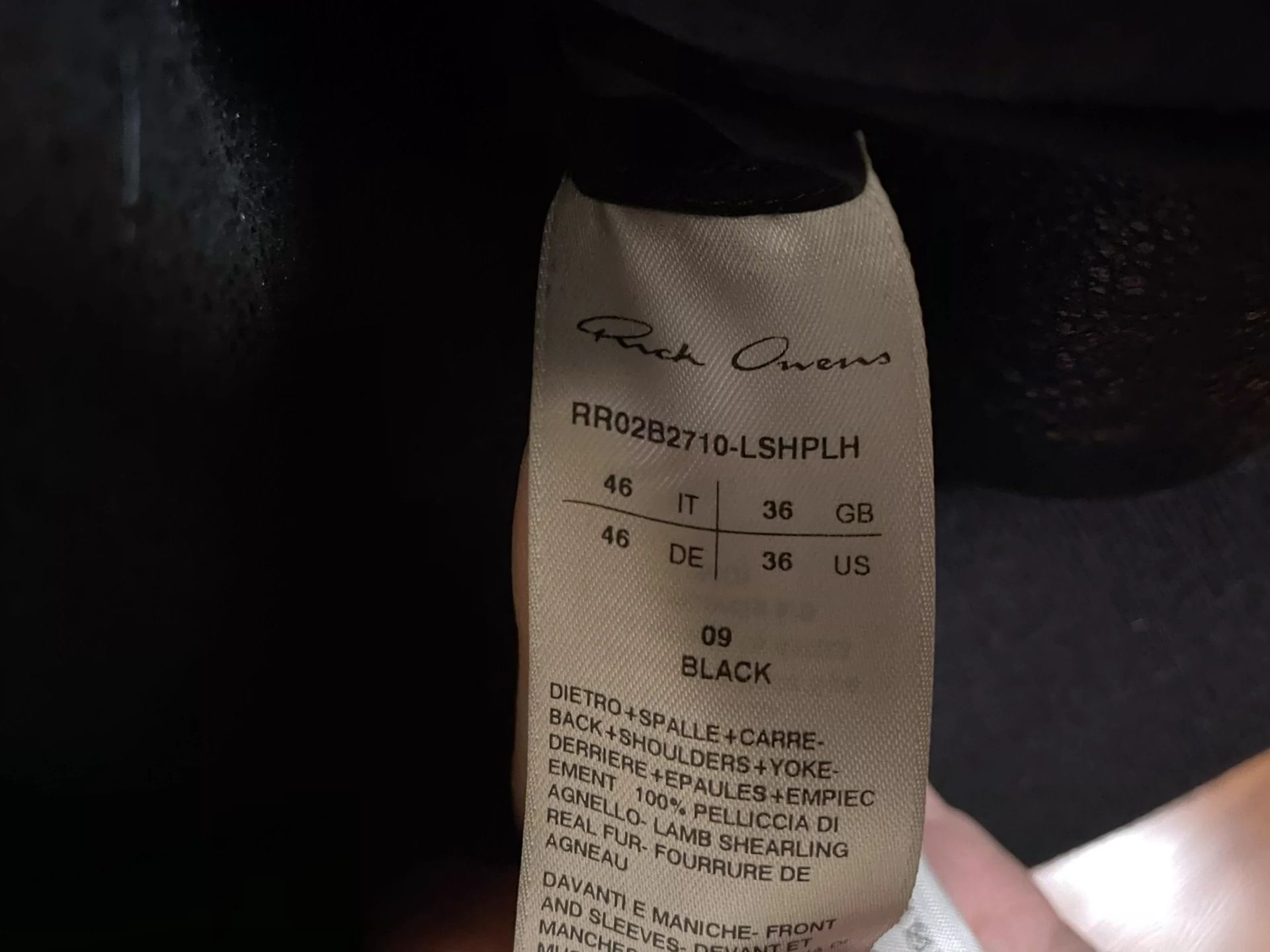 Rick Owens Rick Owens 22FW fur integrated black jacket -DMC Size US S / EU 44-46 / 1 - 3 Thumbnail
