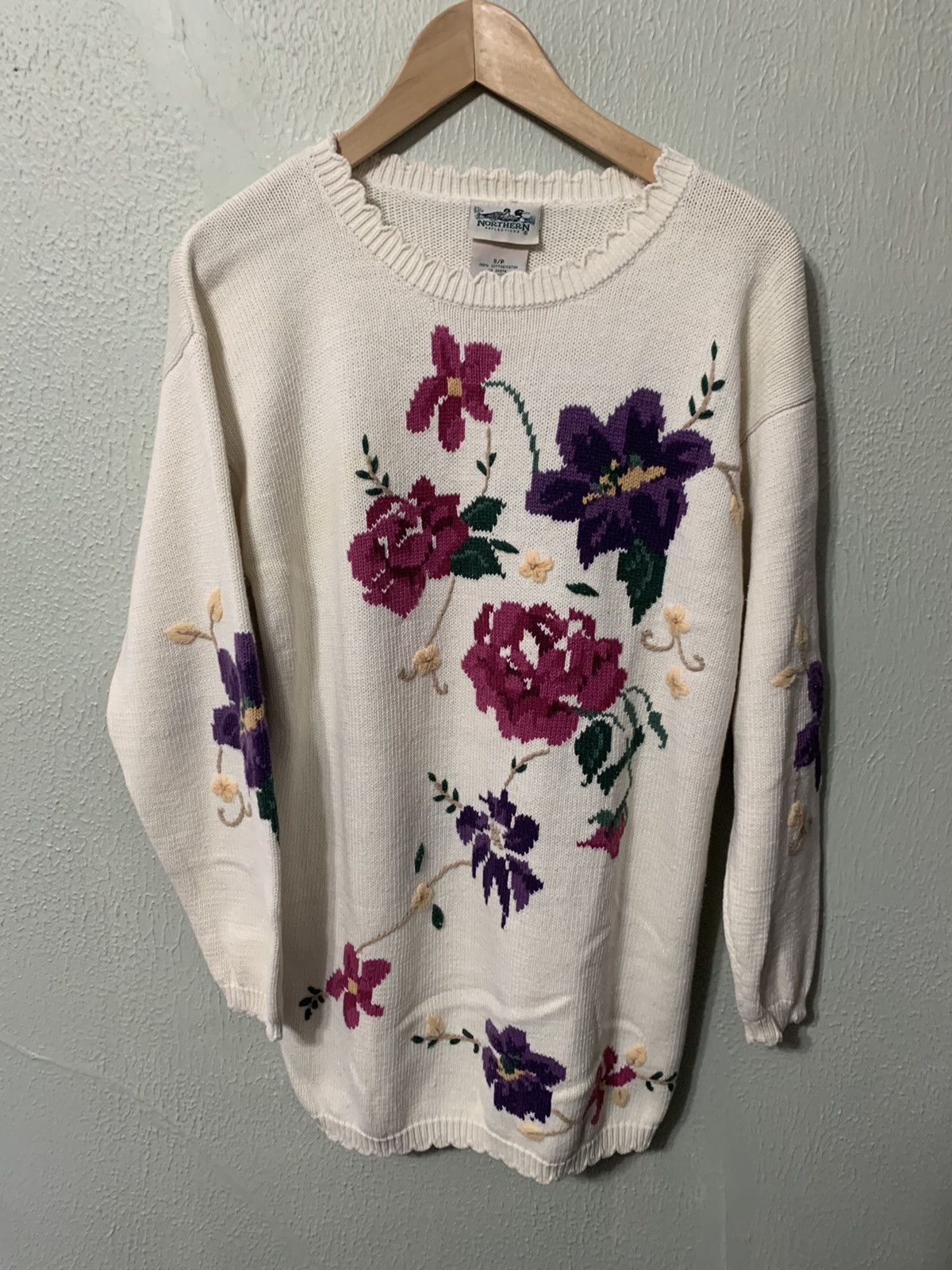Vintage Vintage Wildflower Embroidery Knit Sweaters Size US S / EU 44-46 / 1 - 2 Thumbnail