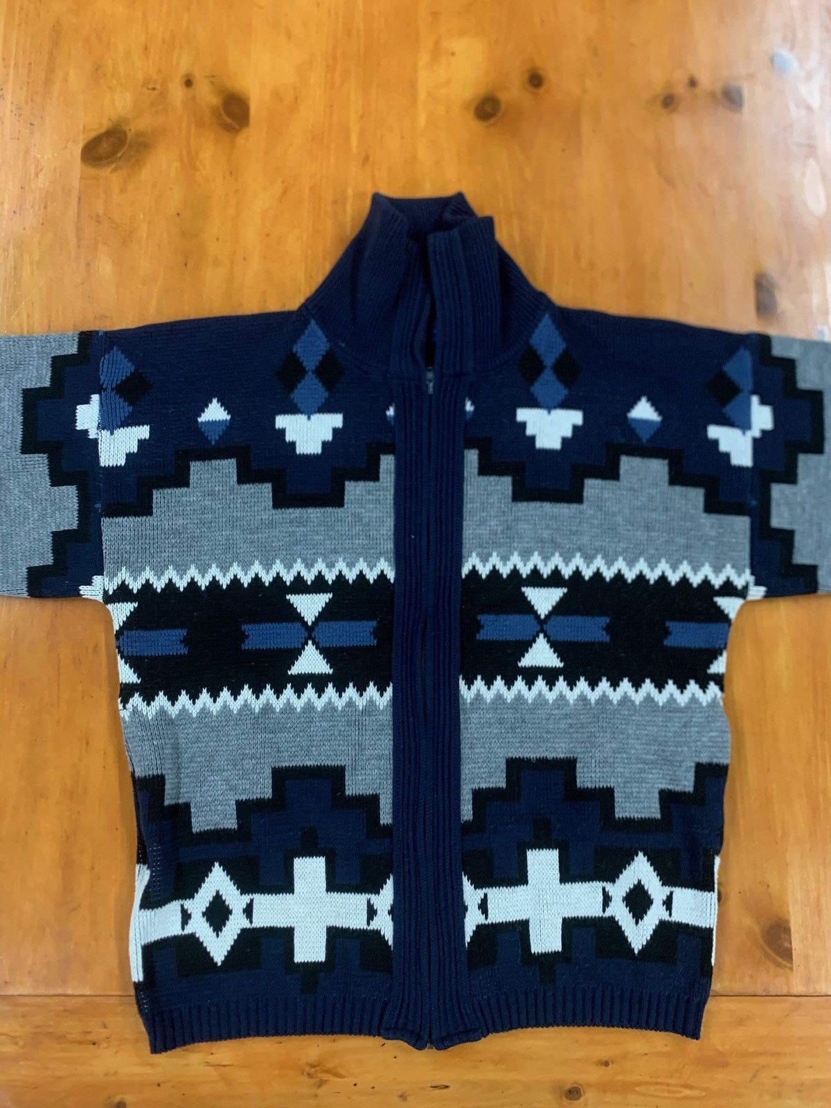 Vintage Vintage Aztec Geo Abstraction Knit Sweater Size US L / EU 52-54 / 3 - 4 Thumbnail
