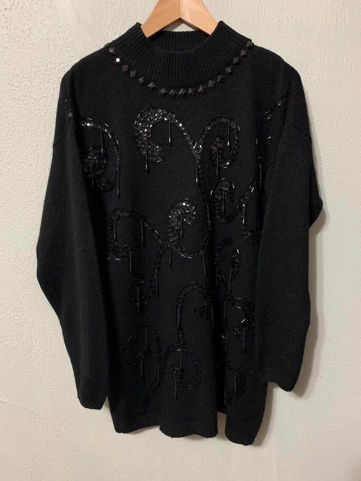 Vintage Vintage Sequin Swirl Dangle Knit Sweater Size US M / EU 48-50 / 2 - 3 Thumbnail