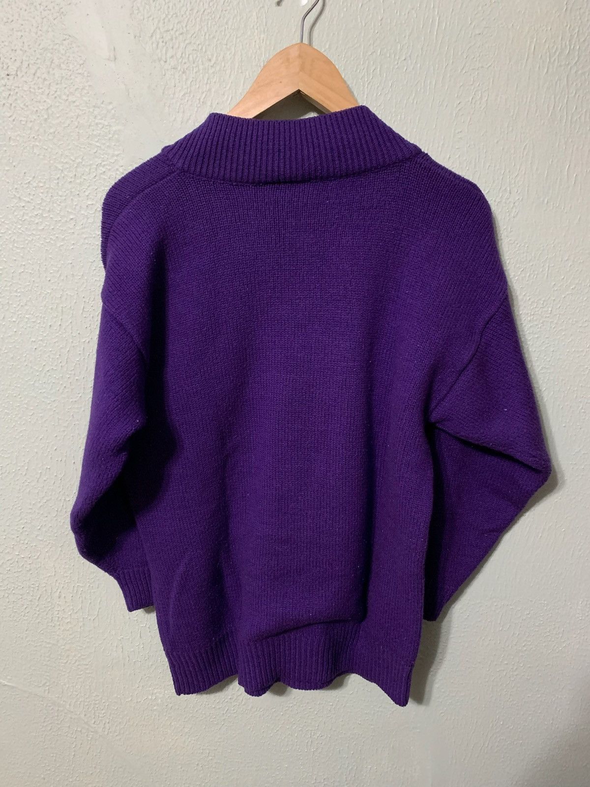 Vintage Vintage Purple Wrap Neck Sweater Size US M / EU 48-50 / 2 - 3 Thumbnail