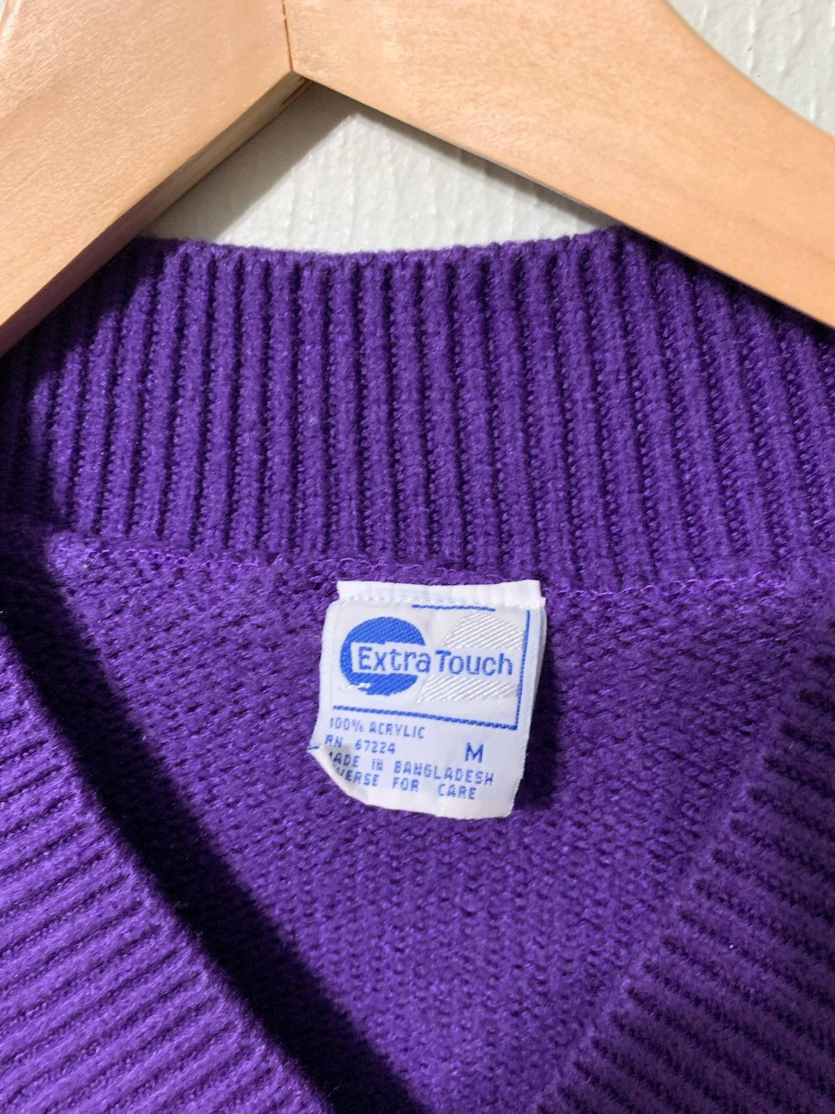 Vintage Vintage Purple Wrap Neck Sweater Size US M / EU 48-50 / 2 - 2 Thumbnail