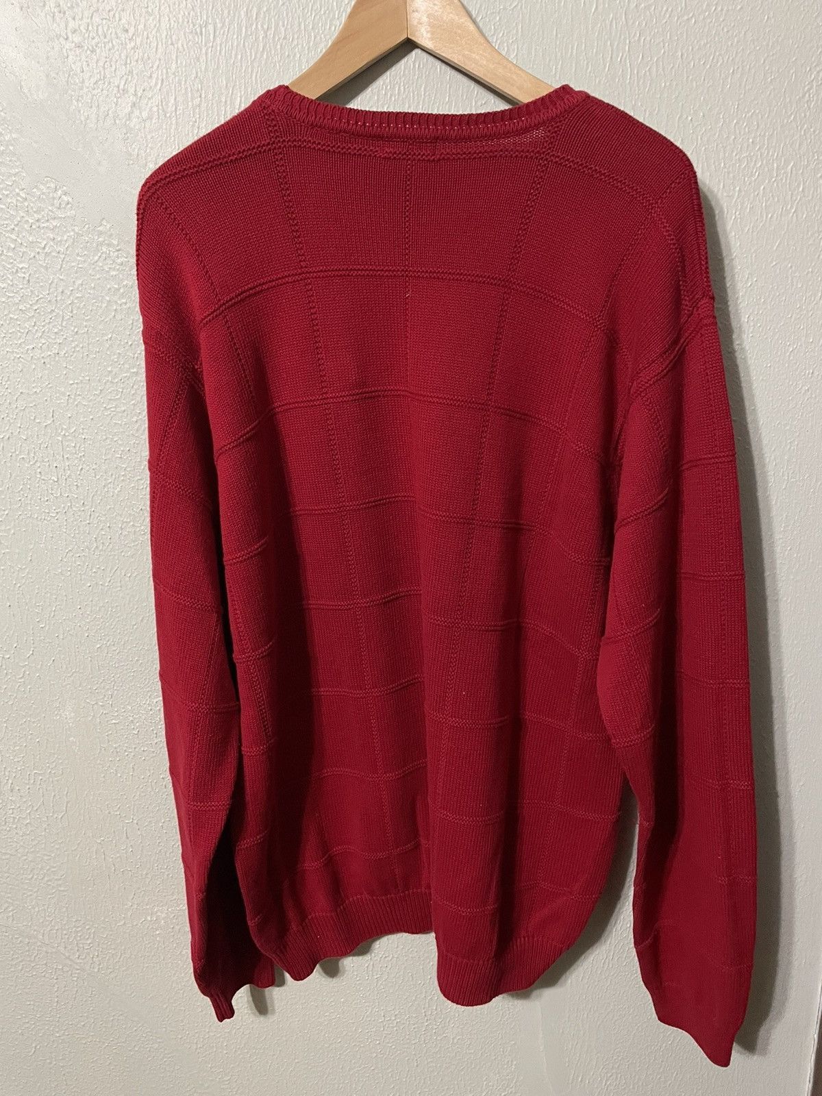Vintage Vintage Rope Grid Red Knit Sweater Size US XL / EU 56 / 4 - 3 Thumbnail