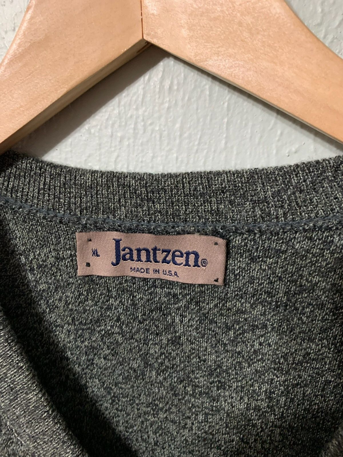 Vintage Vintage Jantzen Dark Heather V-Neck Sweater Size US XL / EU 56 / 4 - 3 Thumbnail