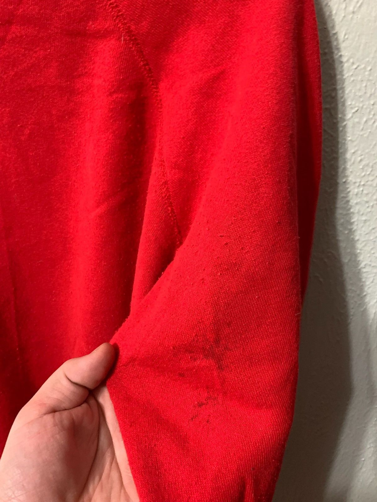 Vintage Vintage Crewneck 1980s Blank Red Raglan Crewneck Size US XL / EU 56 / 4 - 2 Thumbnail