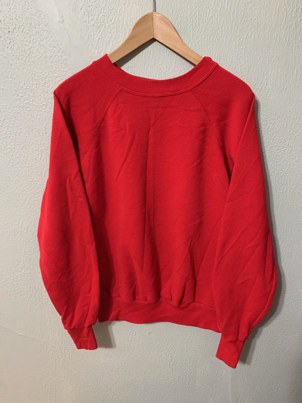 Vintage Vintage Crewneck 1980s Blank Red Raglan Crewneck Size US XL / EU 56 / 4 - 4 Thumbnail