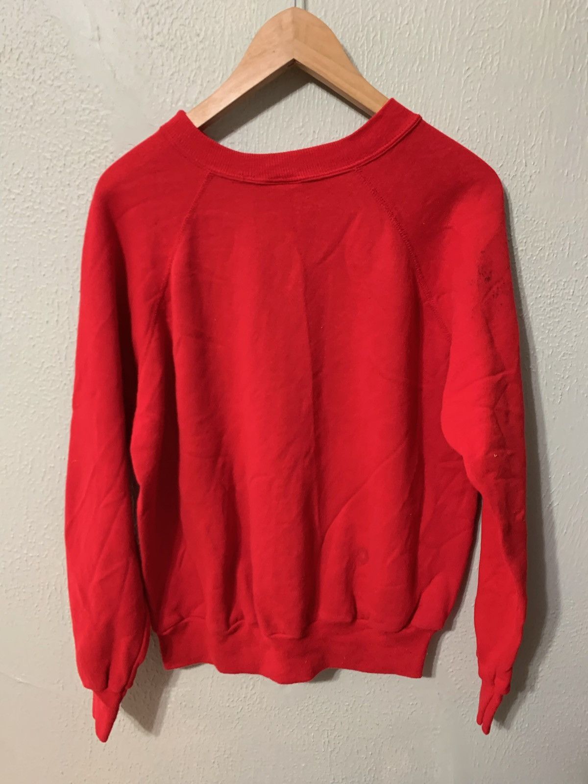 Vintage Vintage Crewneck 1980s Blank Red Raglan Crewneck Size US XL / EU 56 / 4 - 3 Thumbnail
