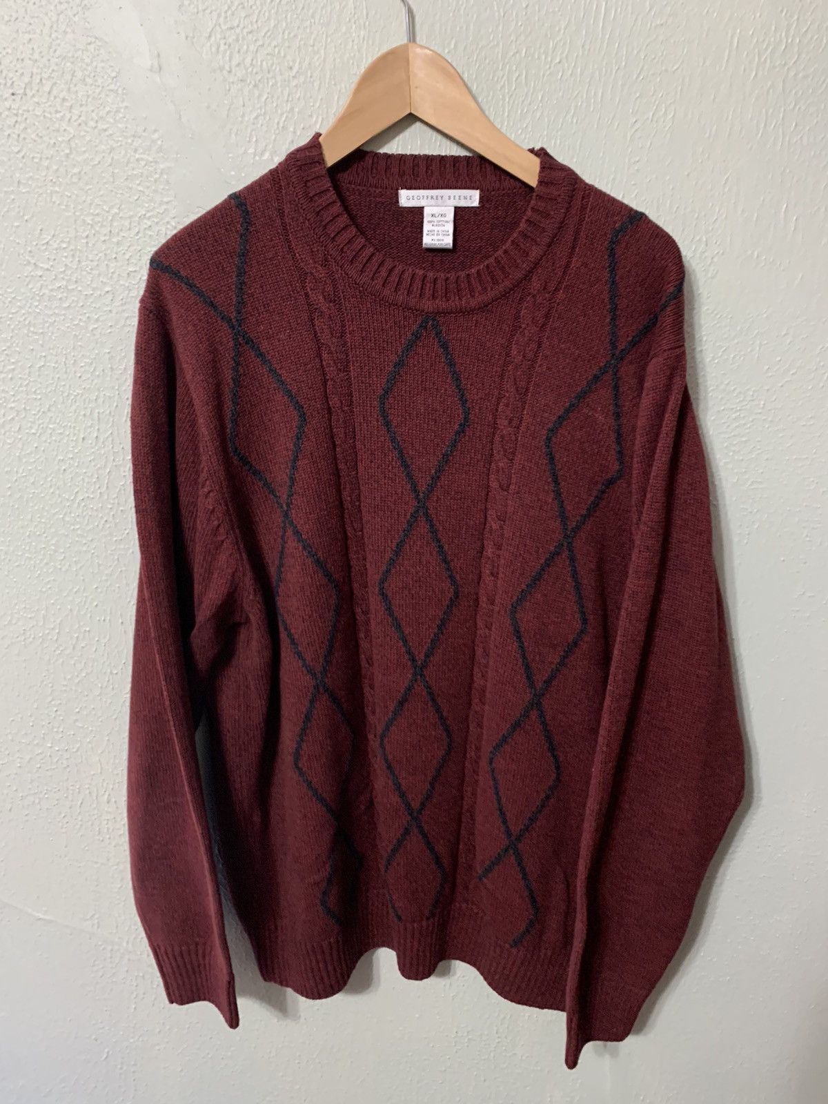 Vintage Vintage Diamond Braid Cableknit Sweater Size US XL / EU 56 / 4 - 3 Thumbnail