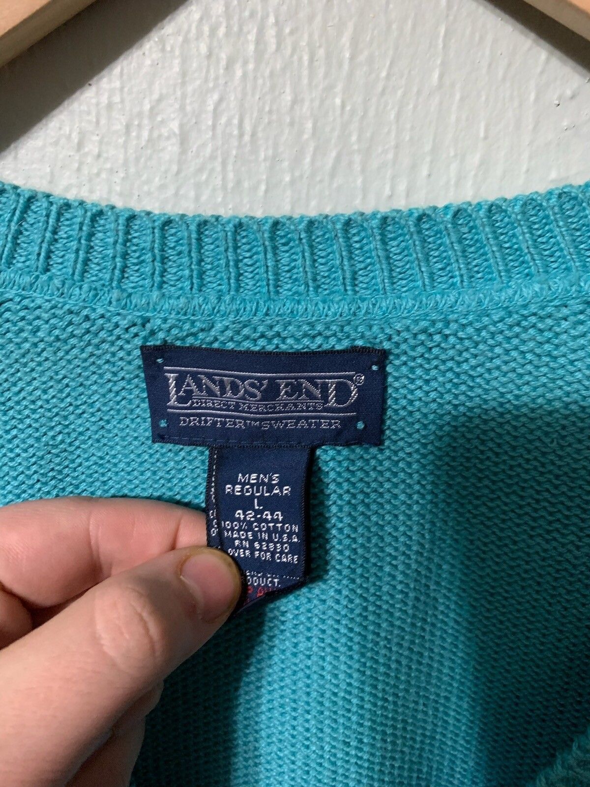 Vintage Vintage Lands End Turquoise Knit Sweater Size US L / EU 52-54 / 3 - 4 Thumbnail