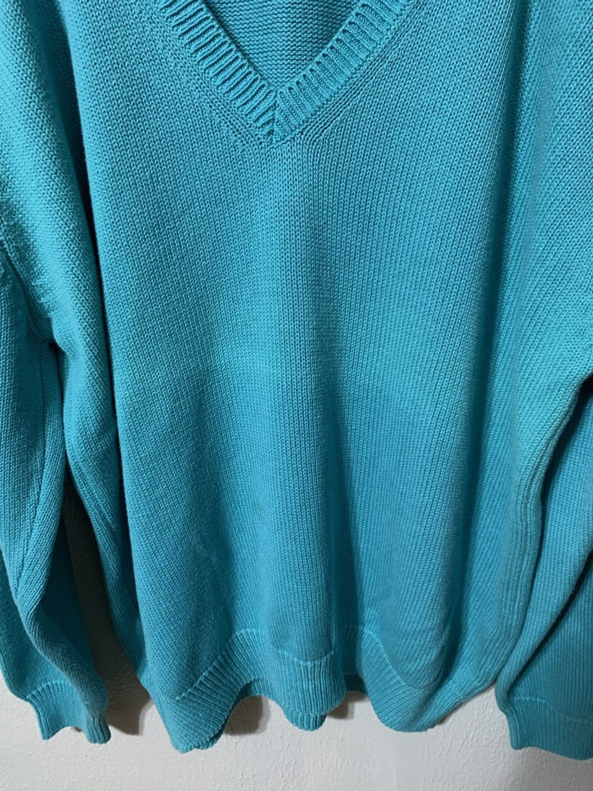 Vintage Vintage Lands End Turquoise Knit Sweater Size US L / EU 52-54 / 3 - 2 Thumbnail