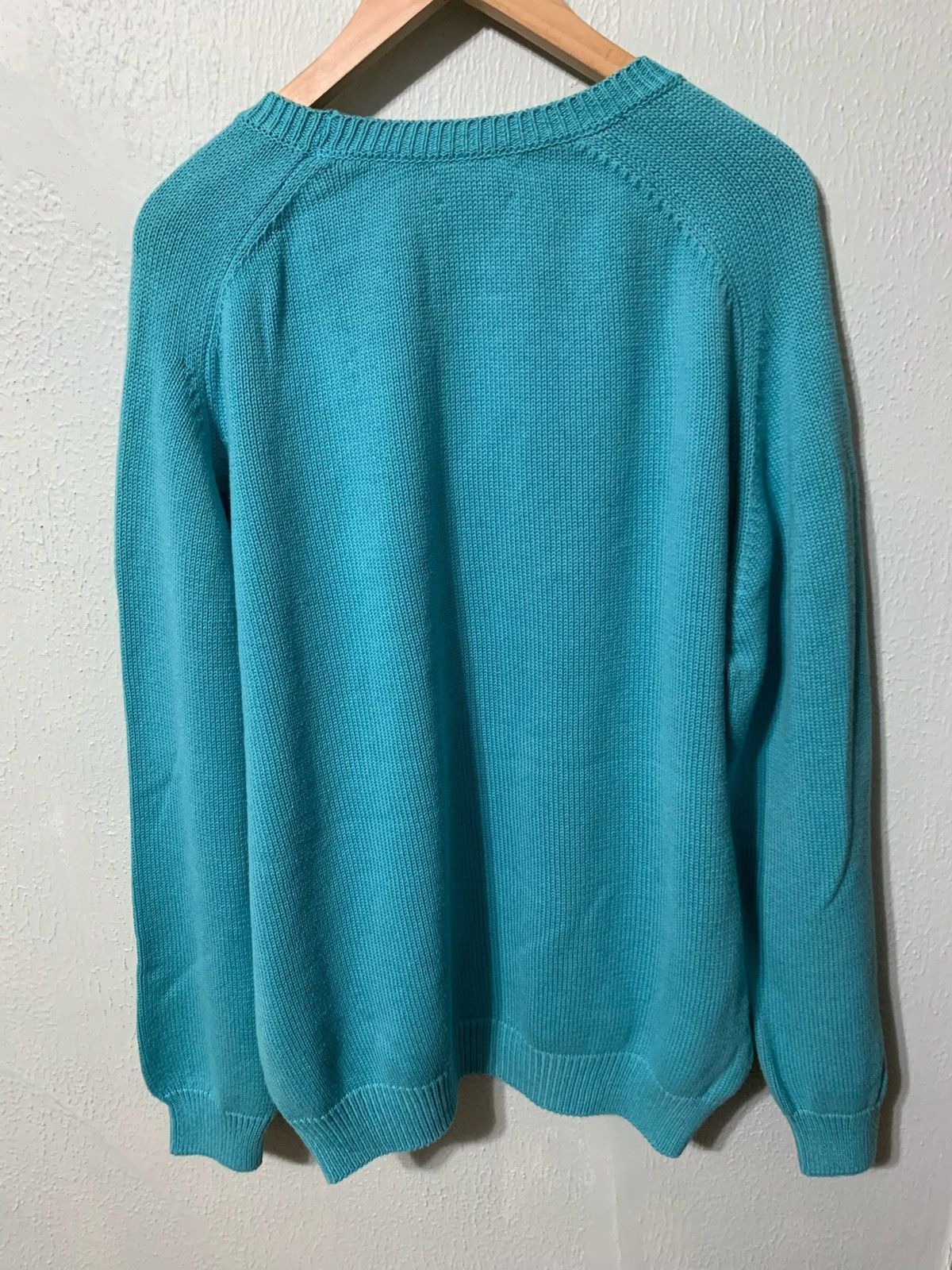 Vintage Vintage Lands End Turquoise Knit Sweater Size US L / EU 52-54 / 3 - 3 Thumbnail