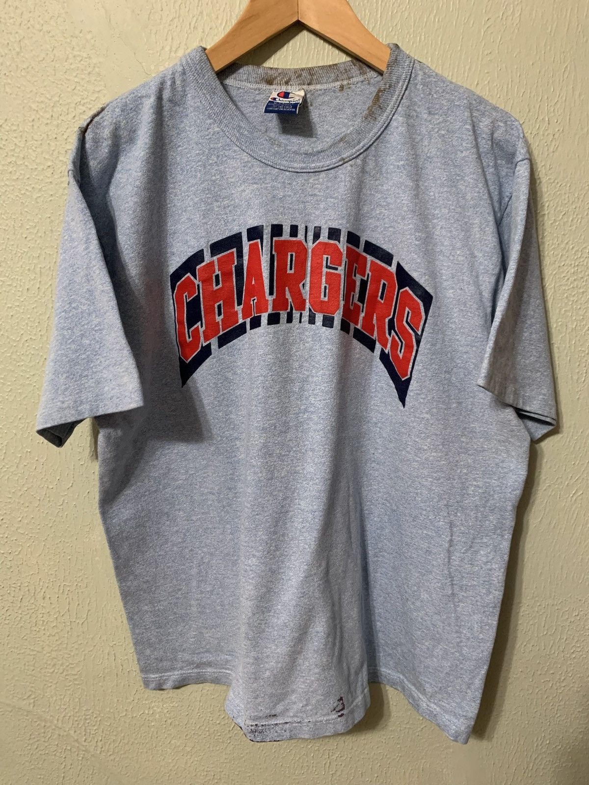 Champion × Vintage Vintage 1990s Champion Arc Logo Chargers T-Shirt Size US XL / EU 56 / 4 - 5 Thumbnail