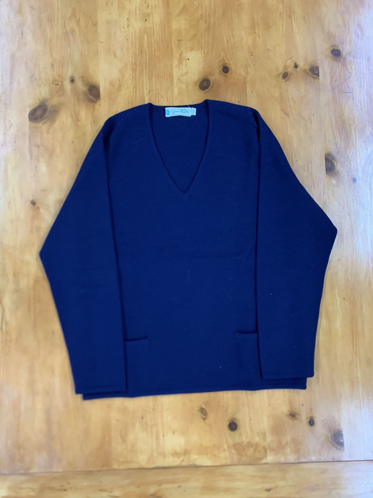 Vintage Vintage Navy Pockets Knit Sweater Size US M / EU 48-50 / 2 - 4 Thumbnail