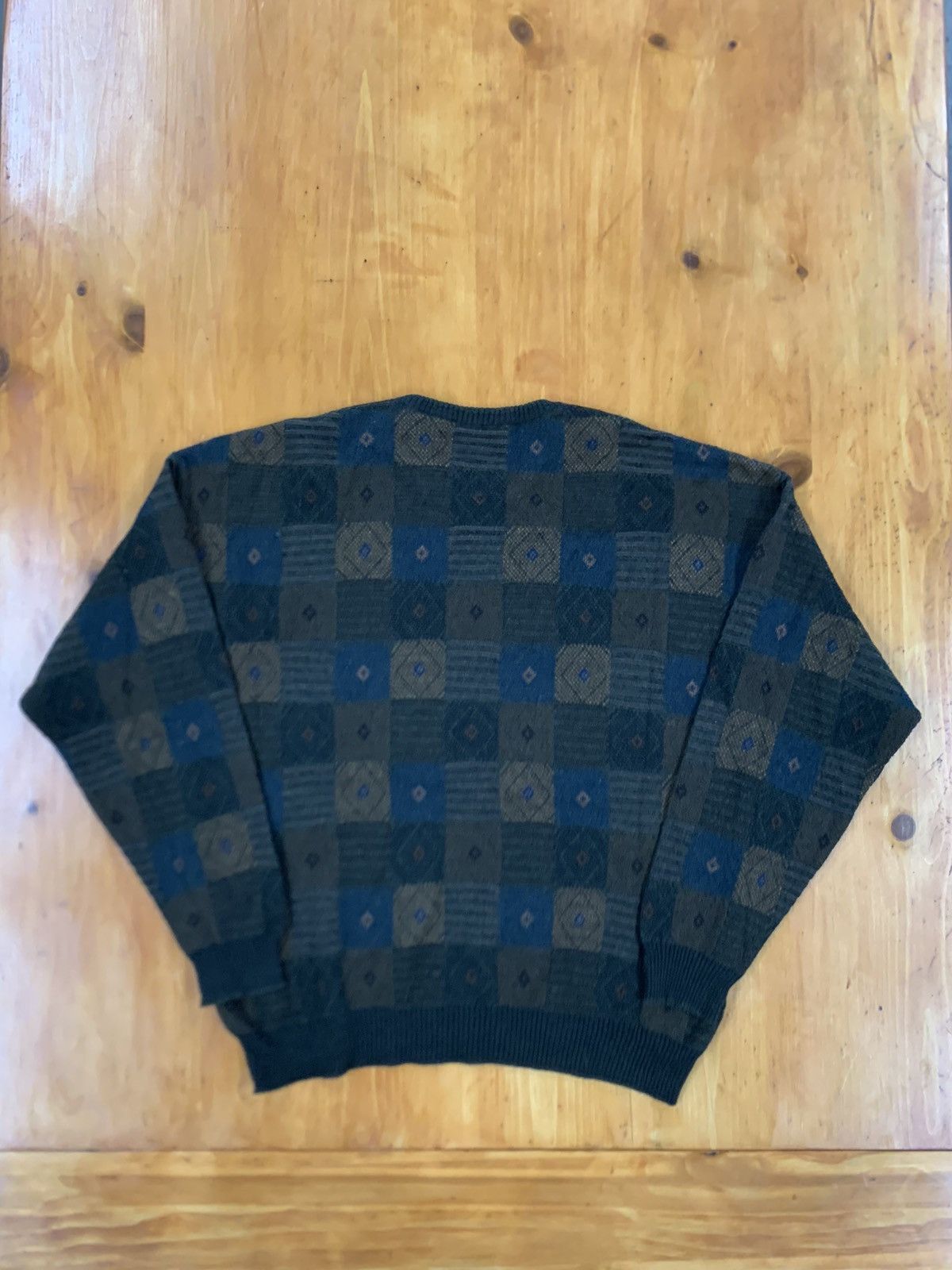 Vintage Consensus Diamond Eyes Checkerboard Knit Size US XL / EU 56 / 4 - 2 Thumbnail
