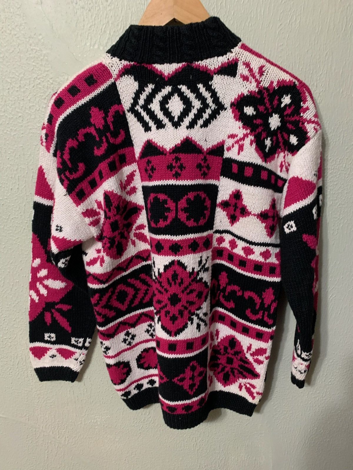 Vintage Vintage Pink Burst Square Knit Sweater Size US S / EU 44-46 / 1 - 3 Thumbnail