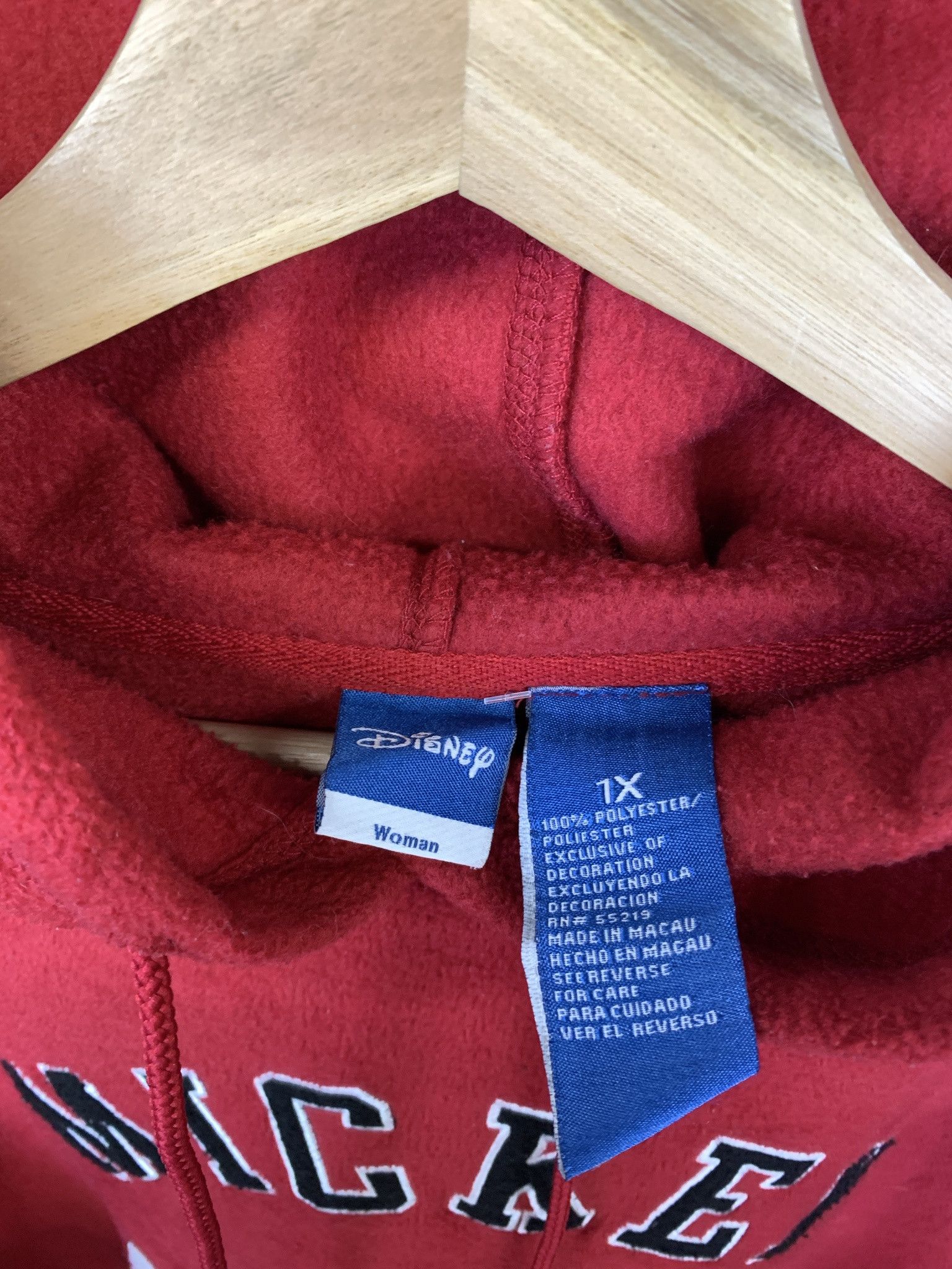 Disney × Vintage Vintage Crewneck Red Mickey Mouse Y2K Fleece Hoodie Size US S / EU 44-46 / 1 - 2 Thumbnail