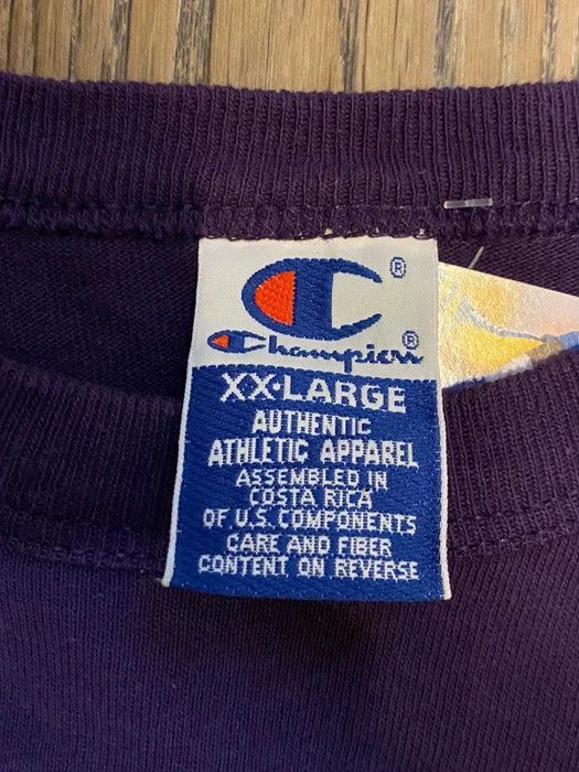 Champion VTG Champion Script Purple L/S Size US XXL / EU 58 / 5 - 2 Thumbnail