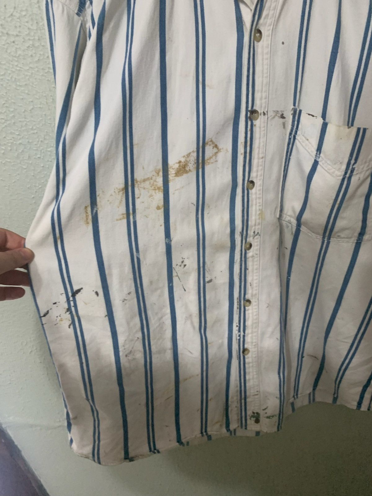 Vintage Vintage 1990s True Identity Blue Stripe Overshirt Size US XL / EU 56 / 4 - 5 Thumbnail