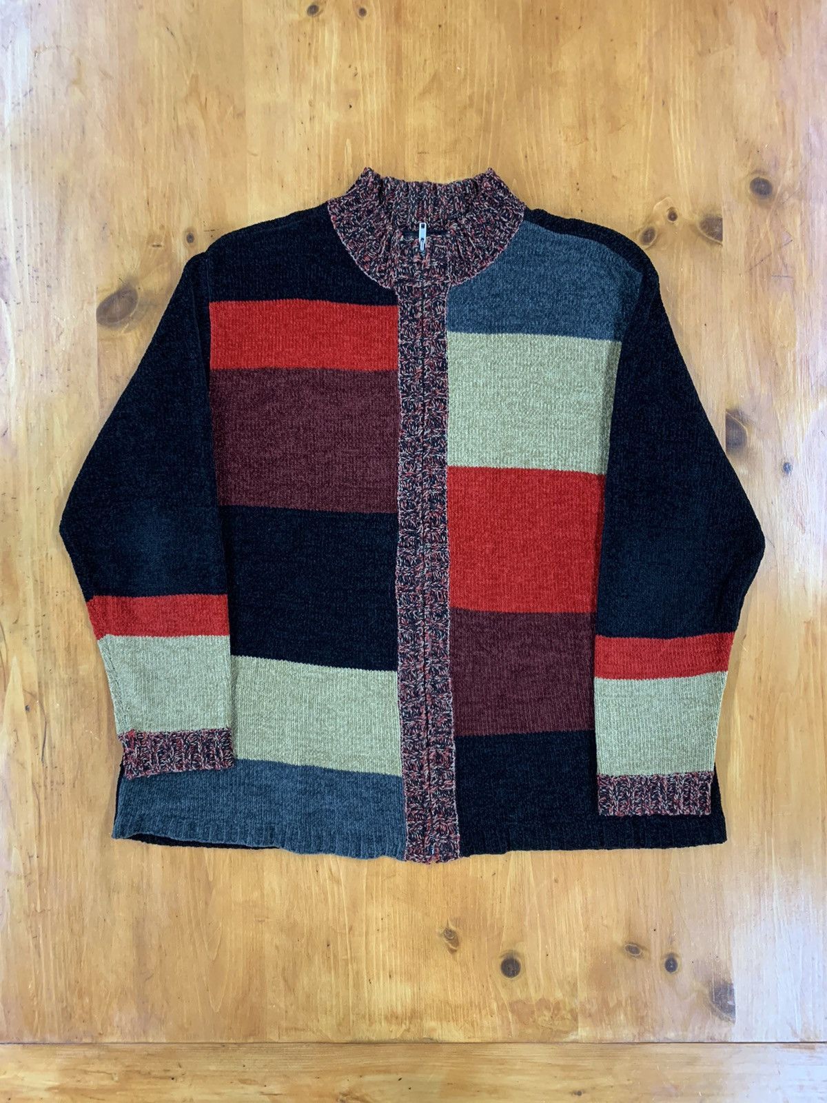 Vintage Vintage Erika Crimson Acrylic Zip Cardigan Size US L / EU 52-54 / 3 - 3 Thumbnail