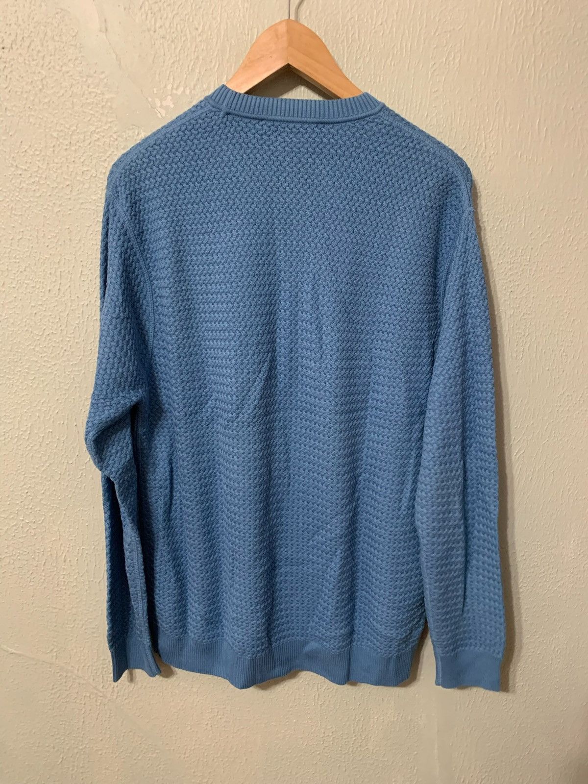 Vintage Vintage 1990s Baby Blue Hatch Knit Sweater Size US L / EU 52-54 / 3 - 3 Thumbnail