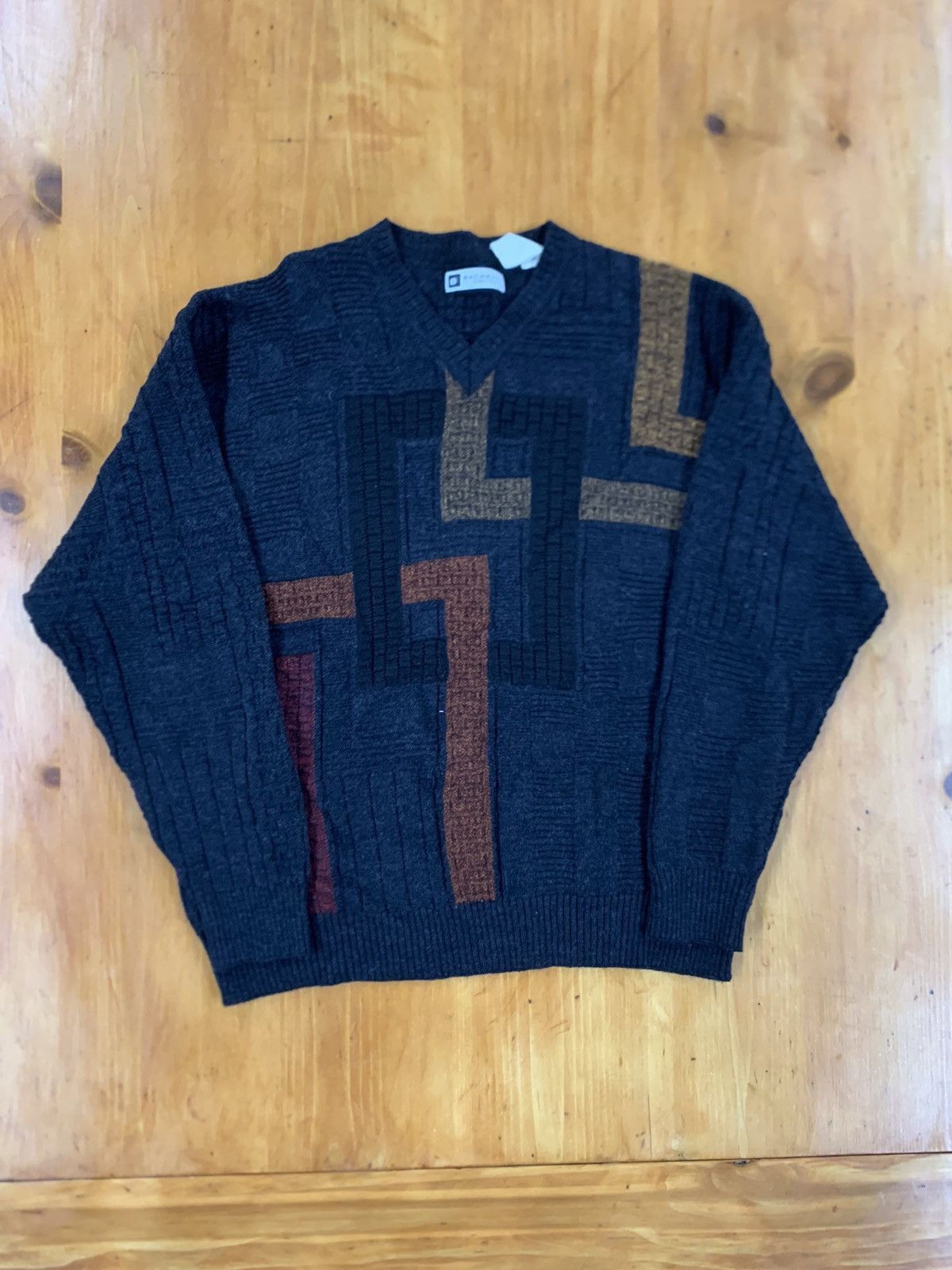 Vintage Bachrach Squares and Ls Knit Size US L / EU 52-54 / 3 - 3 Thumbnail