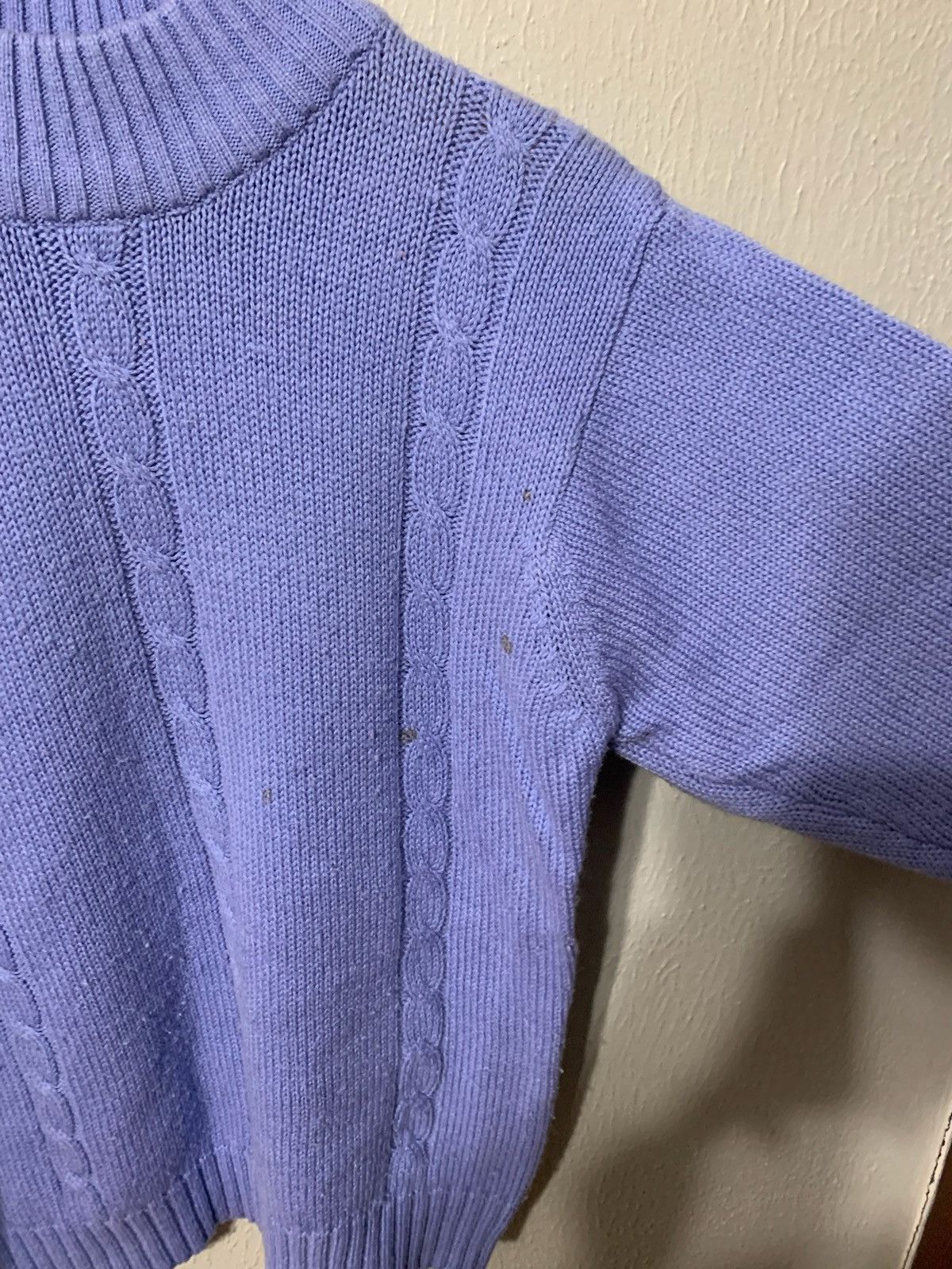 Vintage Vintage Ribbed Fisherman Lilac Knit Sweater Size US S / EU 44-46 / 1 - 4 Thumbnail