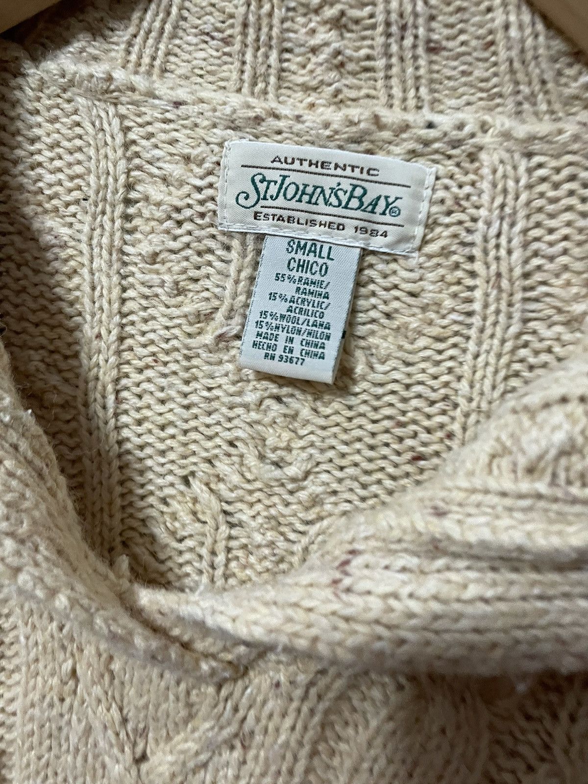 Vintage Vintage St. John’s Bay Cream Helix Knit Sweater Size US S / EU 44-46 / 1 - 2 Thumbnail