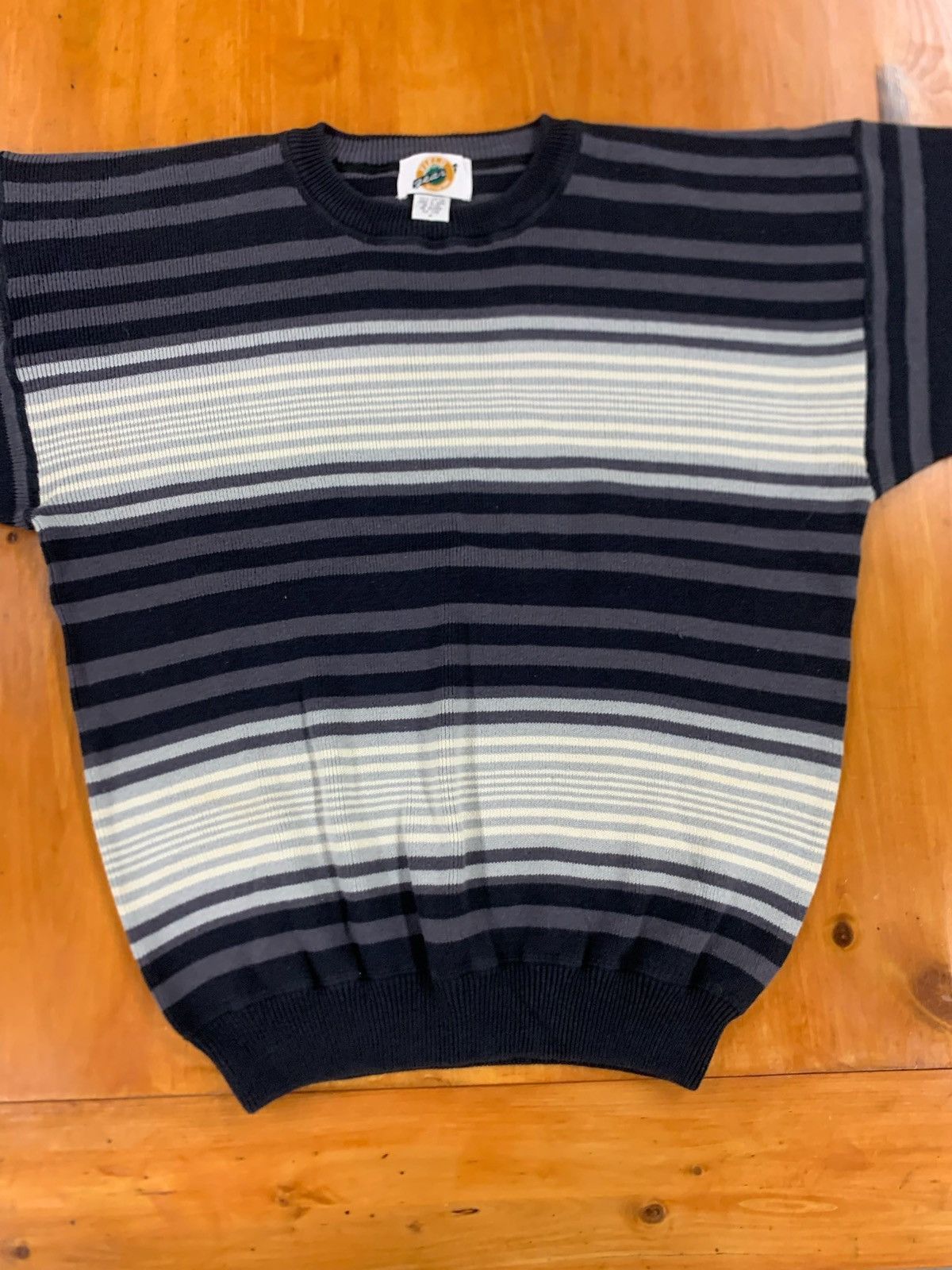 Vintage Vintage Monochrome Striped Knit Sweater Size US M / EU 48-50 / 2 - 2 Thumbnail