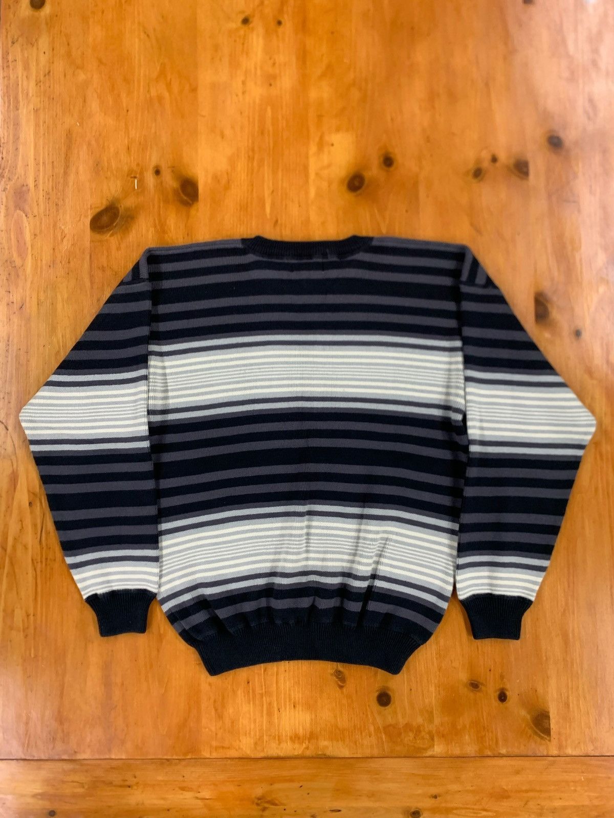 Vintage Vintage Monochrome Striped Knit Sweater Size US M / EU 48-50 / 2 - 3 Thumbnail
